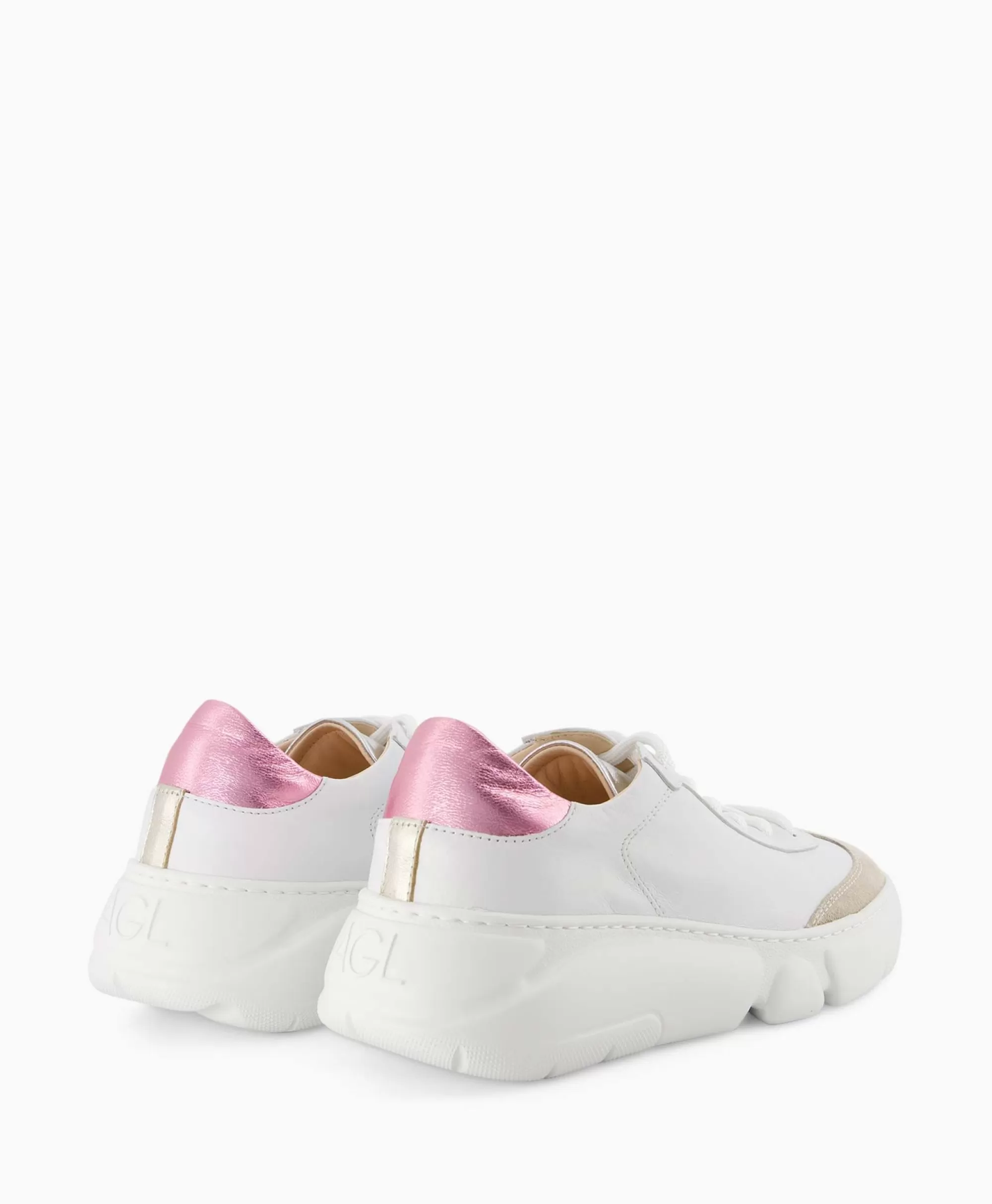 AGL Emilie - Scarpe Sportive Eleganti in Pelle Morbida Rosa Delicato, Scarpe da Donna Leggere per Camminate Confortevoli, Design Moderno con Suola Antiscivolo, Comode per Tutto il Giorno