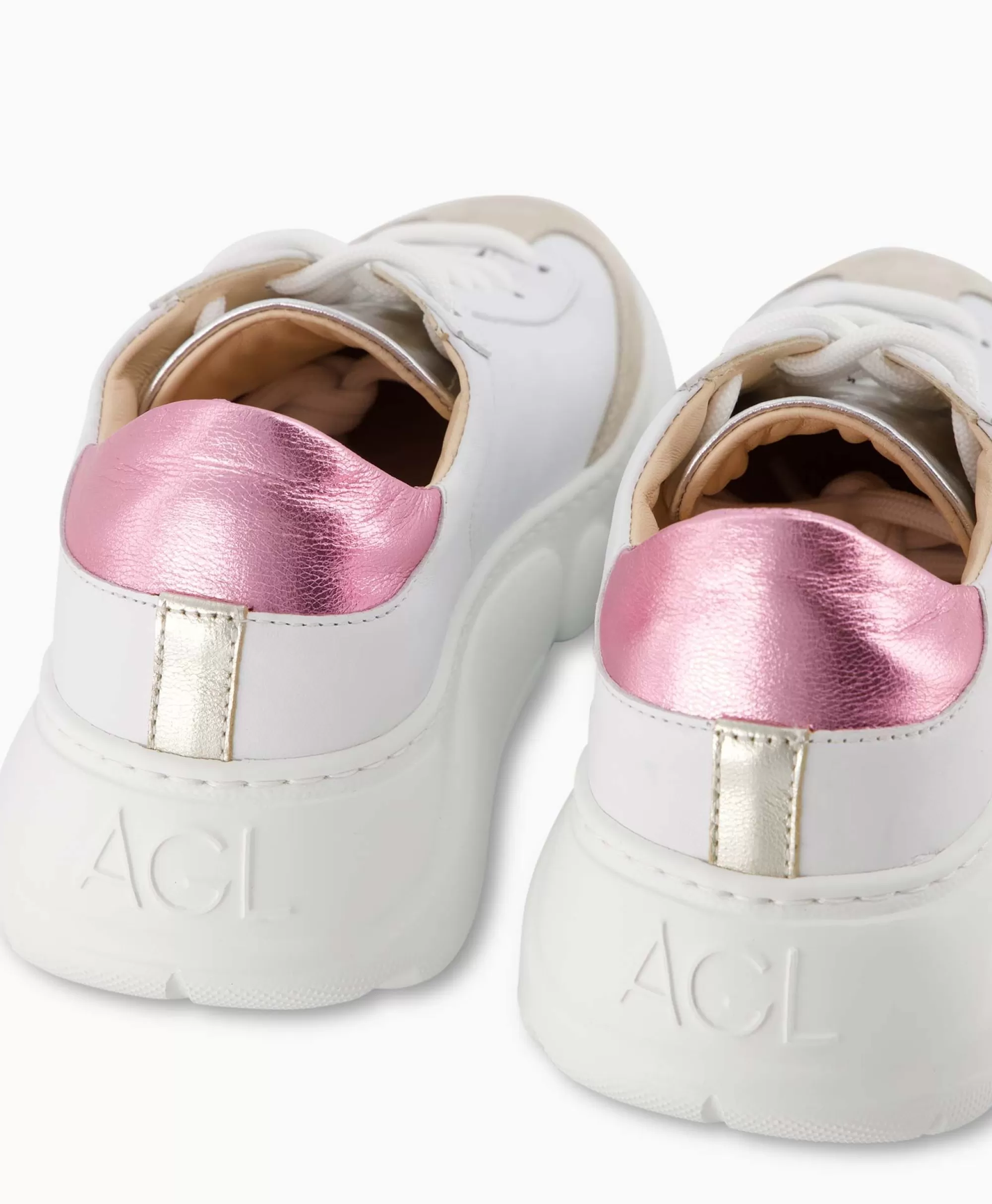 AGL Emilie - Scarpe Sportive Eleganti in Pelle Morbida Rosa Delicato, Scarpe da Donna Leggere per Camminate Confortevoli, Design Moderno con Suola Antiscivolo, Comode per Tutto il Giorno