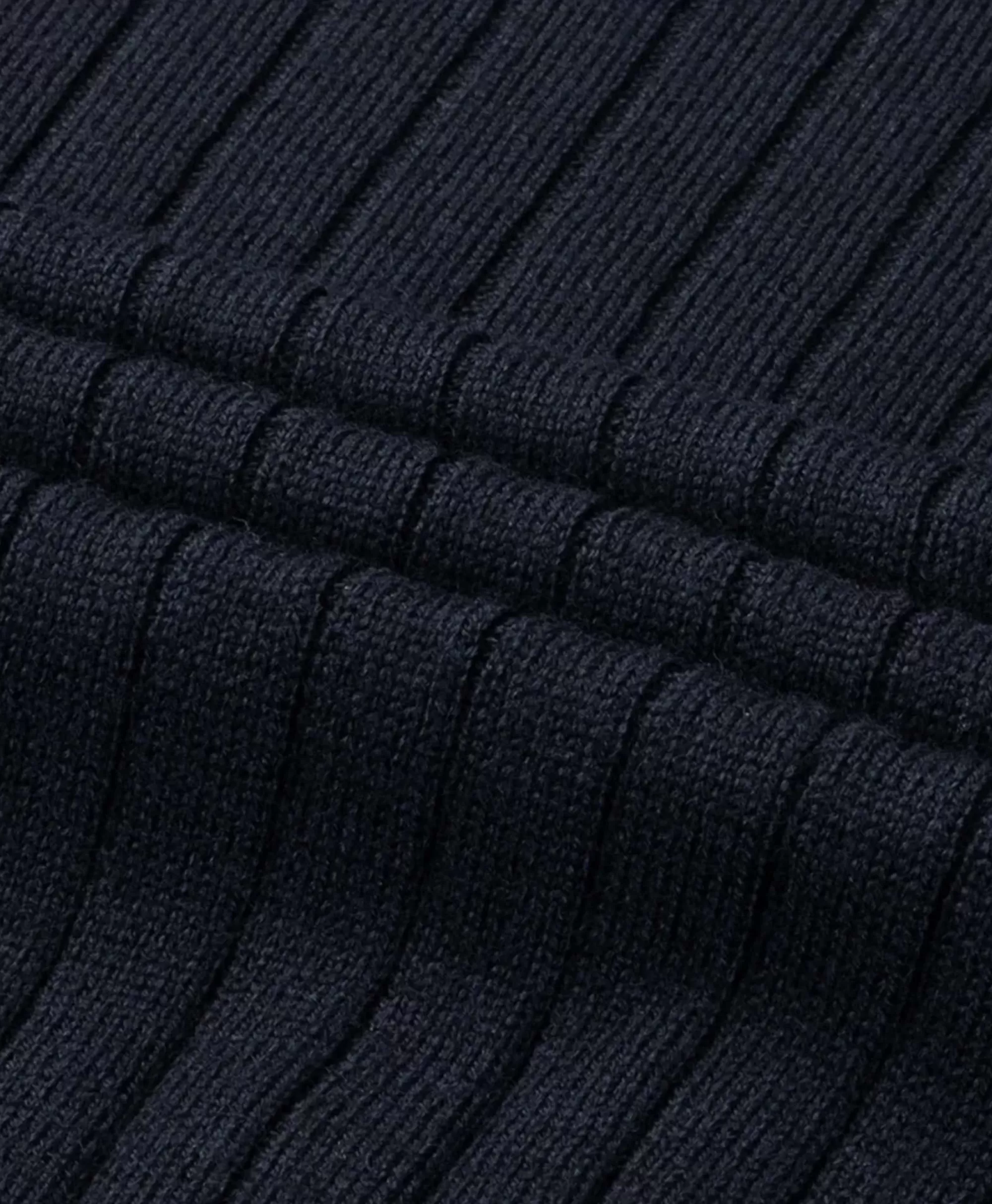 Maglione Aurelien con Cerniera a Coste - Polo Manica Lunga Design Elegante in Blu Scuro Intenso