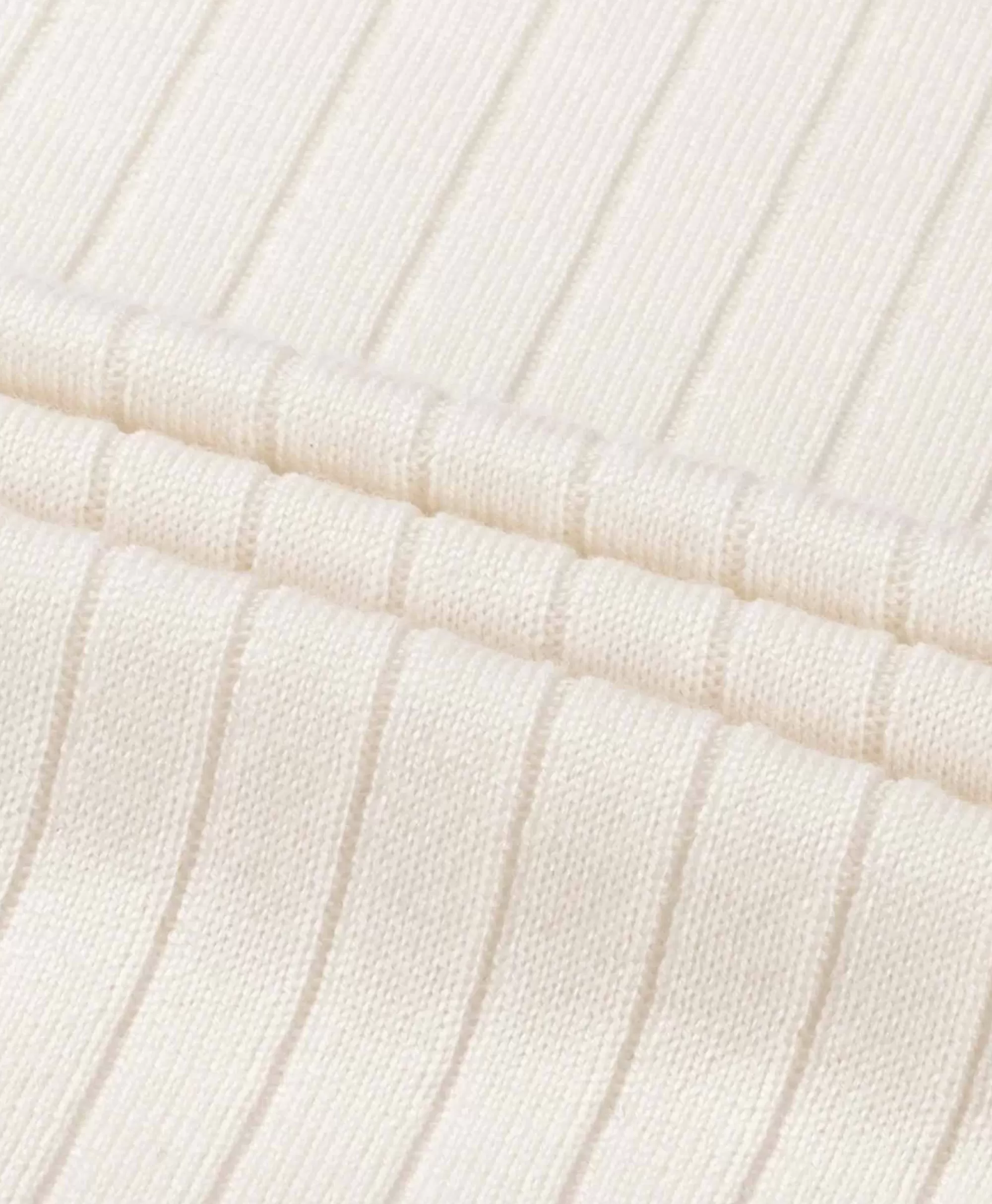 Truien Aurelien - Maglione Polo con Cerniera a Righe a Coste, Manica Lunga Bicolore Avorio e Naturale - Comfort Elegante