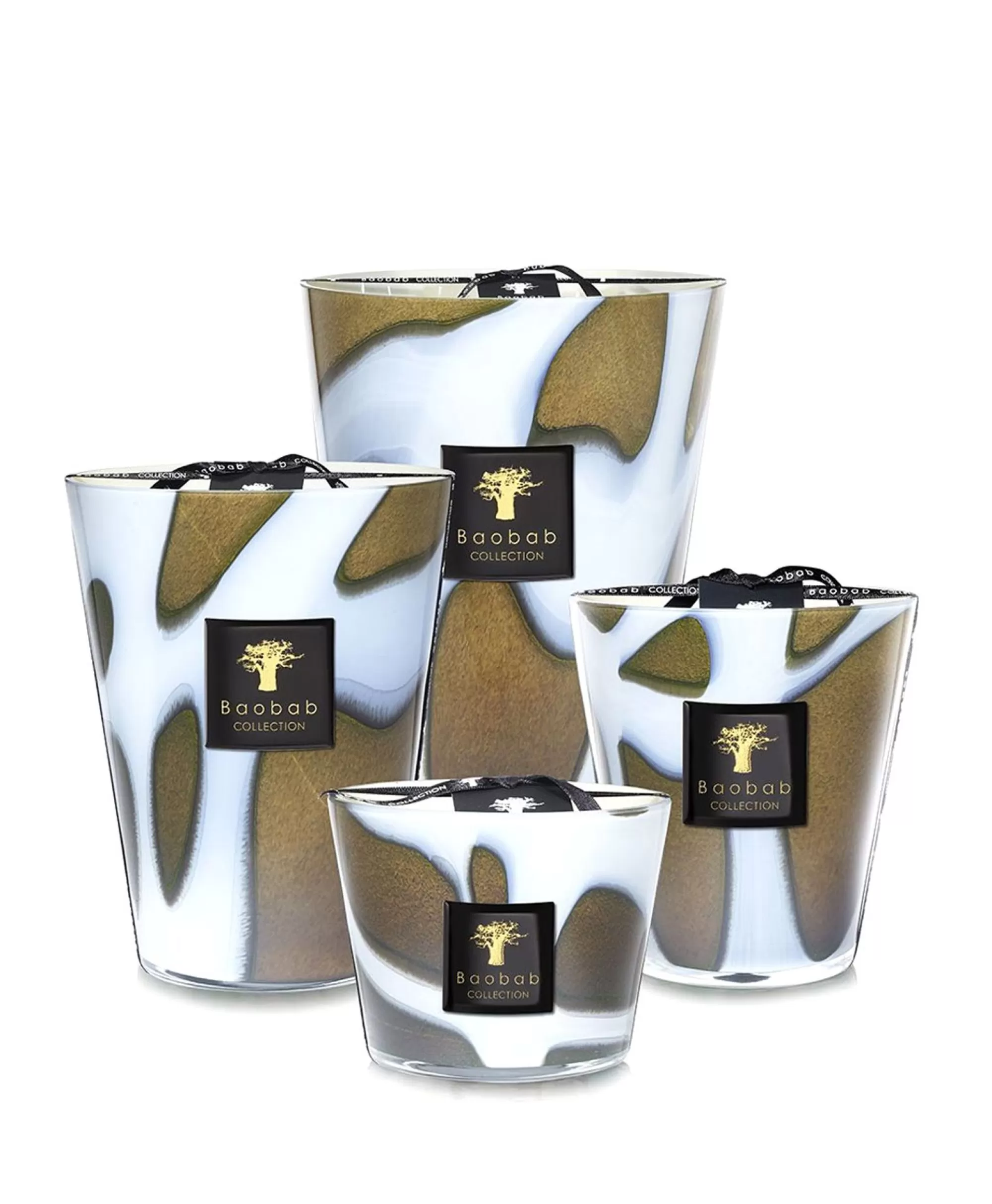 Candela Decorativa Baobab Maxi con 24 Pietre Naturali - Stile Boemo per Arredo Casa (Serie 2)