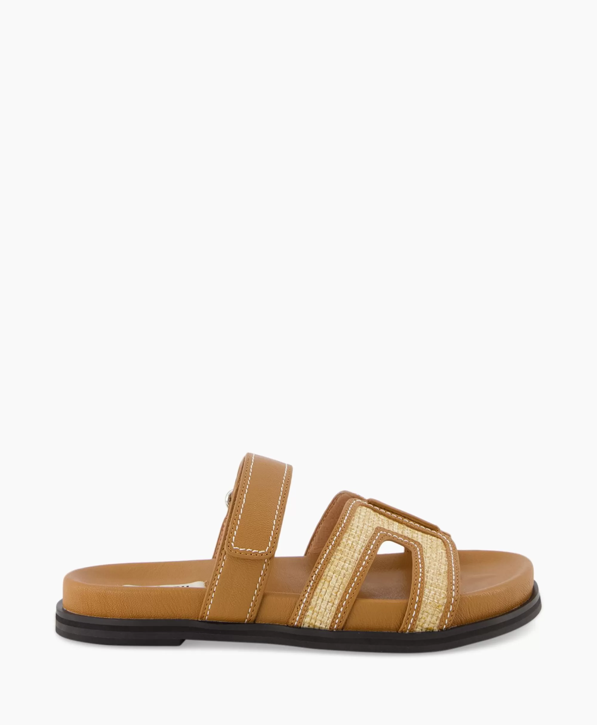 Bibi Lou Sandali Comodi Senza Tacco in Pelle e Rafia - Tonalità Sabbia con Intrecci Artigianali per un Look Estivo Naturale