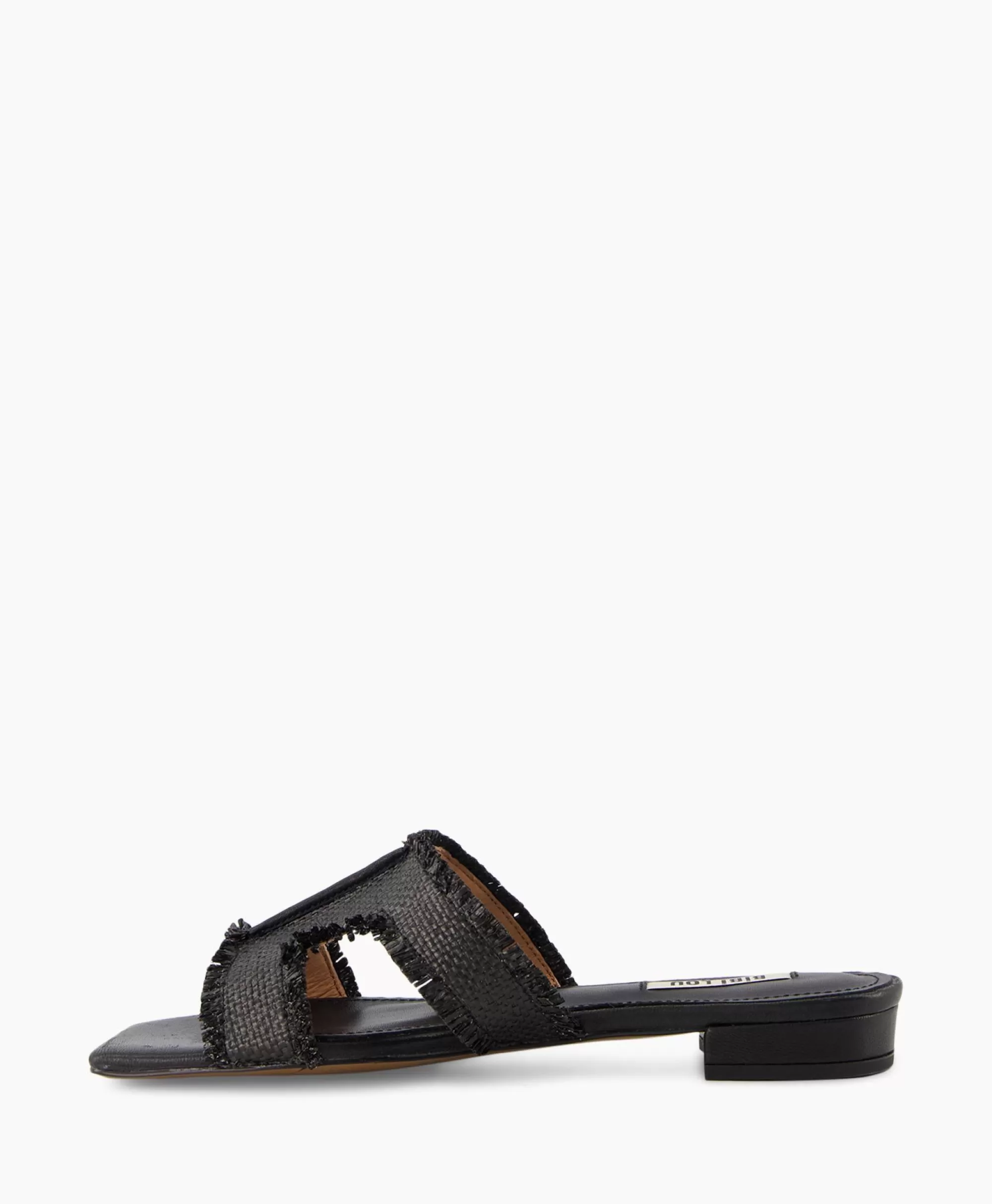 Bibi Lou Sandali Comodi in Rafia Naturale Senza Tacco - Nero Intenso per Stile Casual