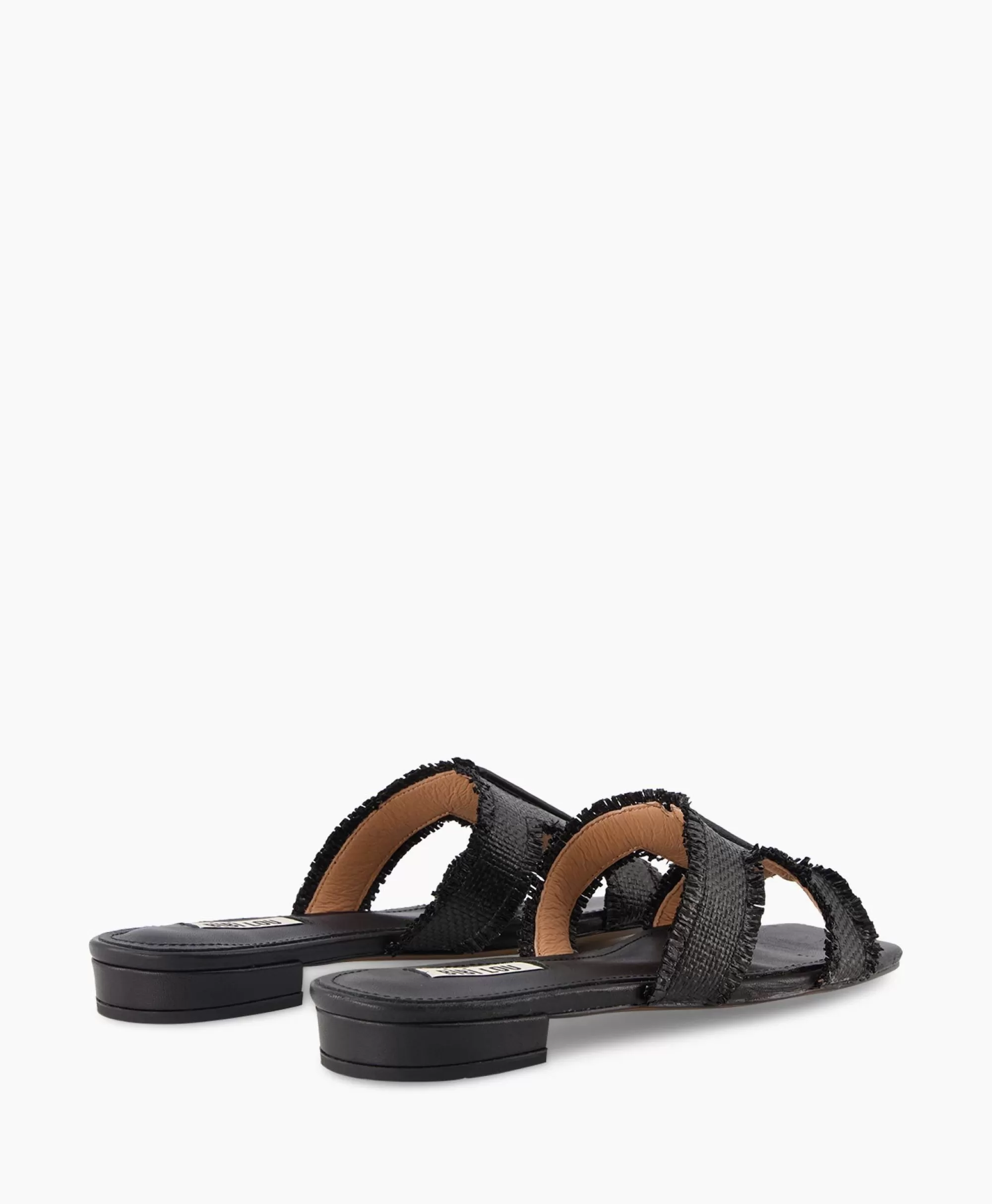 Bibi Lou Sandali Comodi in Rafia Naturale Senza Tacco - Nero Intenso per Stile Casual
