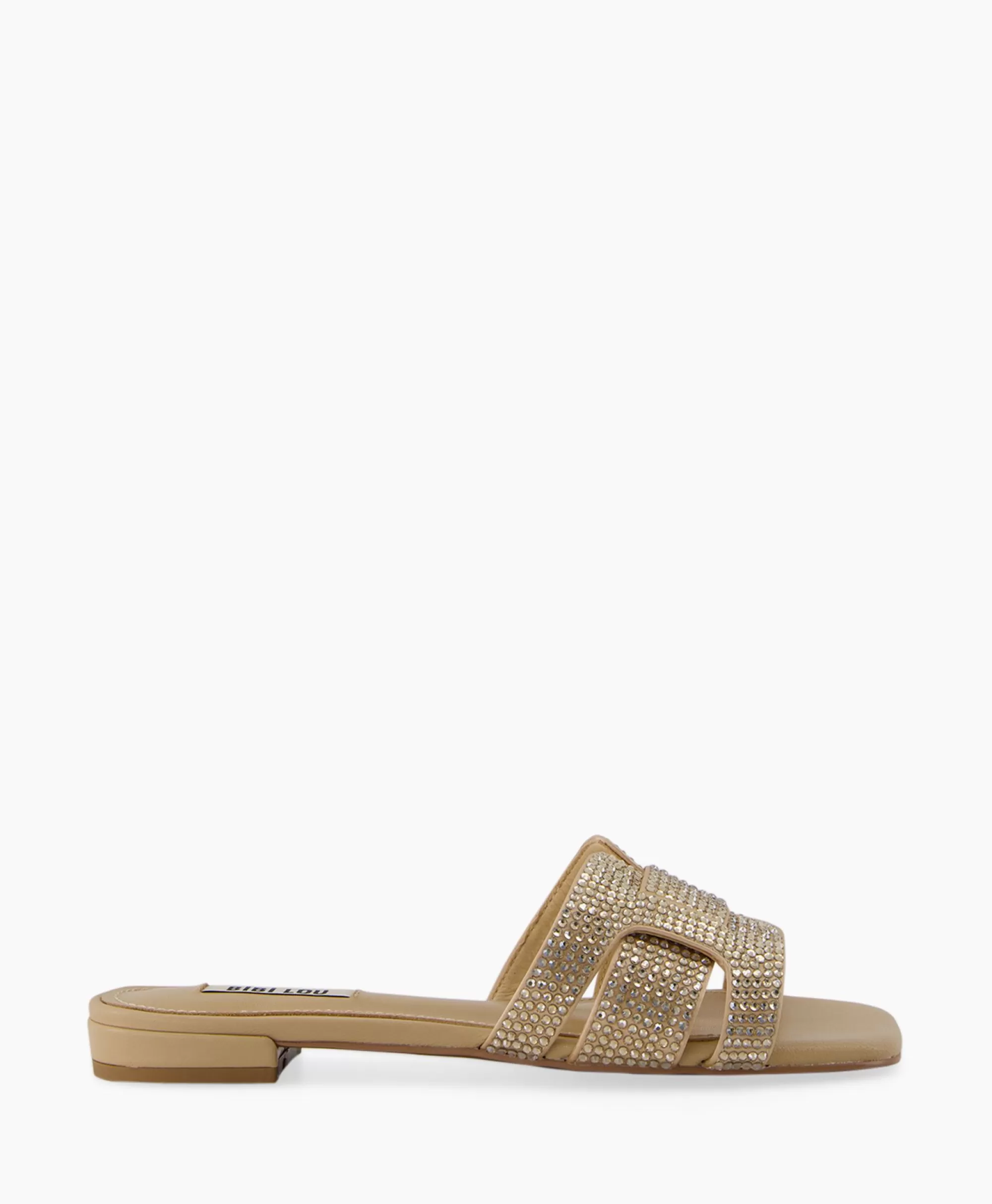 Bibi Lou Sandali Eleganti Senza Tacco con Dettagli Strass - Beige Naturale per Stile Confortevole