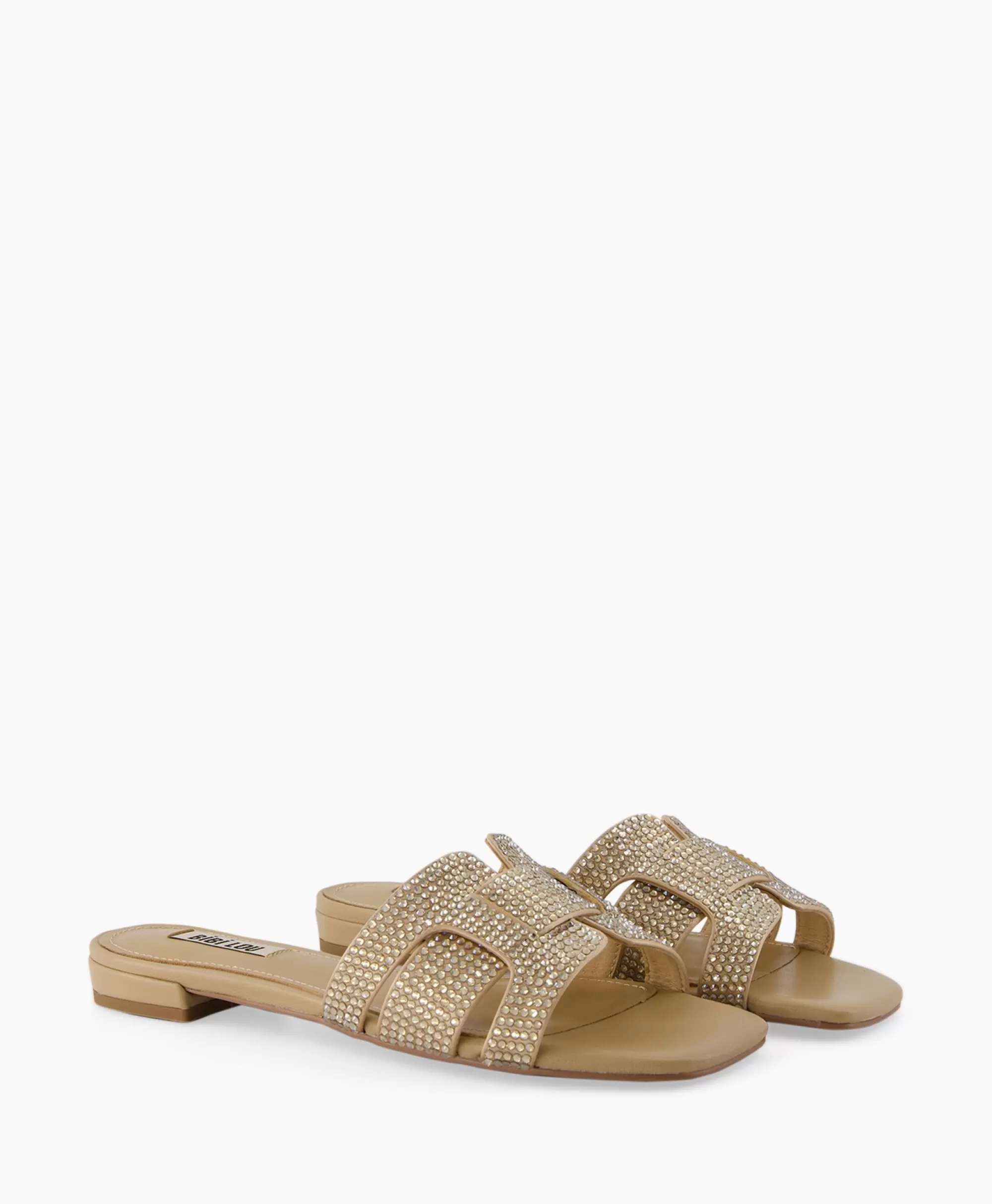 Bibi Lou Sandali Eleganti Senza Tacco con Dettagli Strass - Beige Naturale per Stile Confortevole