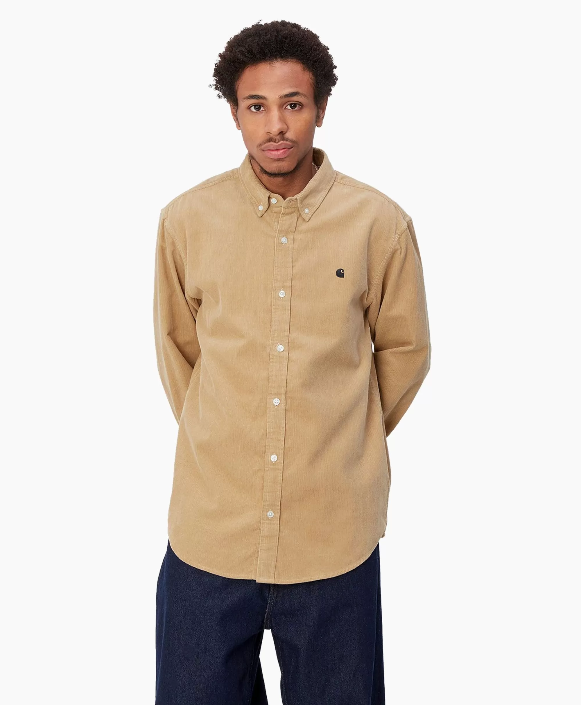 Carhartt WIP Madison - Camicia Lunga Manica in Tessuto Cord Sabbia, Stile Casual e Confezione Premium