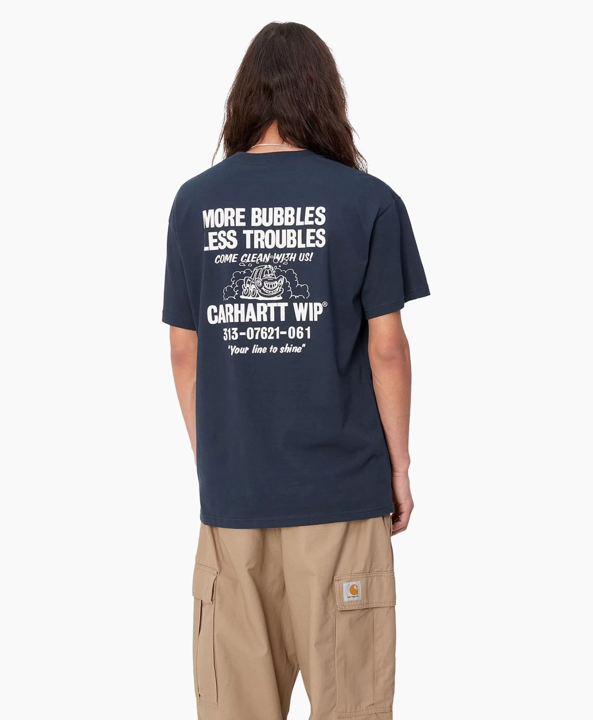 Carhartt WIP Maglietta Basic Manica Corta Primavera/Estate - Comoda Blu Senza Pensieri