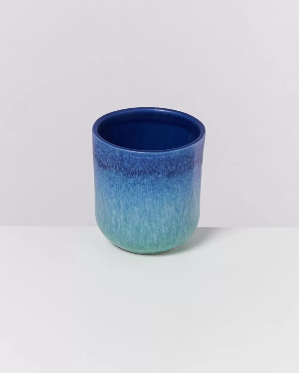 Coppa Alta da Caffè in Ceramica - Piccolo Design Moderno in Blu Turchese, Tazze e Mug per Bevande Calde/Fredde, Ideale per Casa e Ufficio