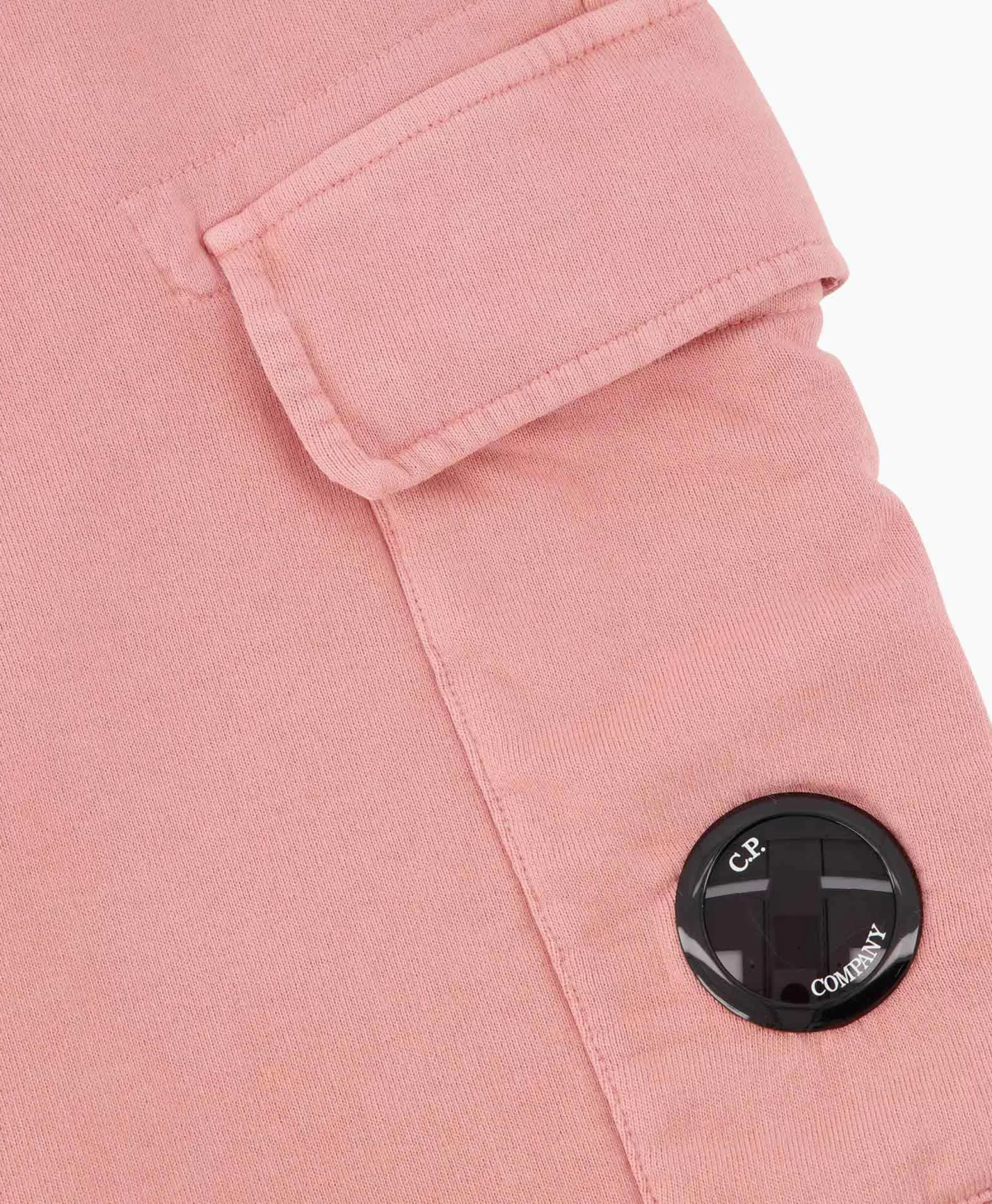 CP Company Pantacolli Cargo in Pile Rosa - Design Funzionale con Taschi Multiuso, Comfort Evoluto per Look Urbani Casual