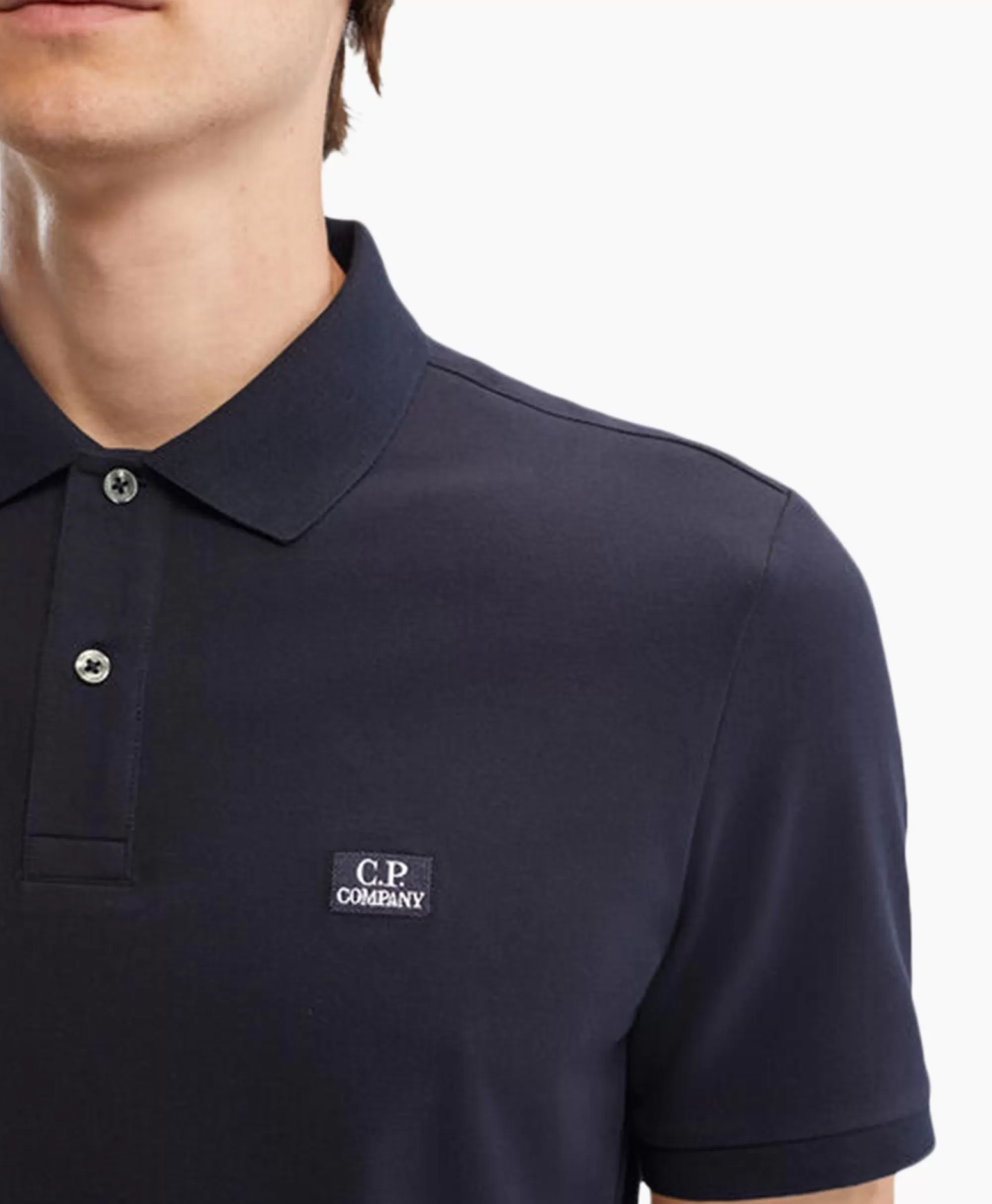 Maglia Polo Elasticizzata CP Company - Piquet Confortevile con Taglio Regolare in Blu Scuro Intenso, Ideale per Stile Casual e Daily Wear