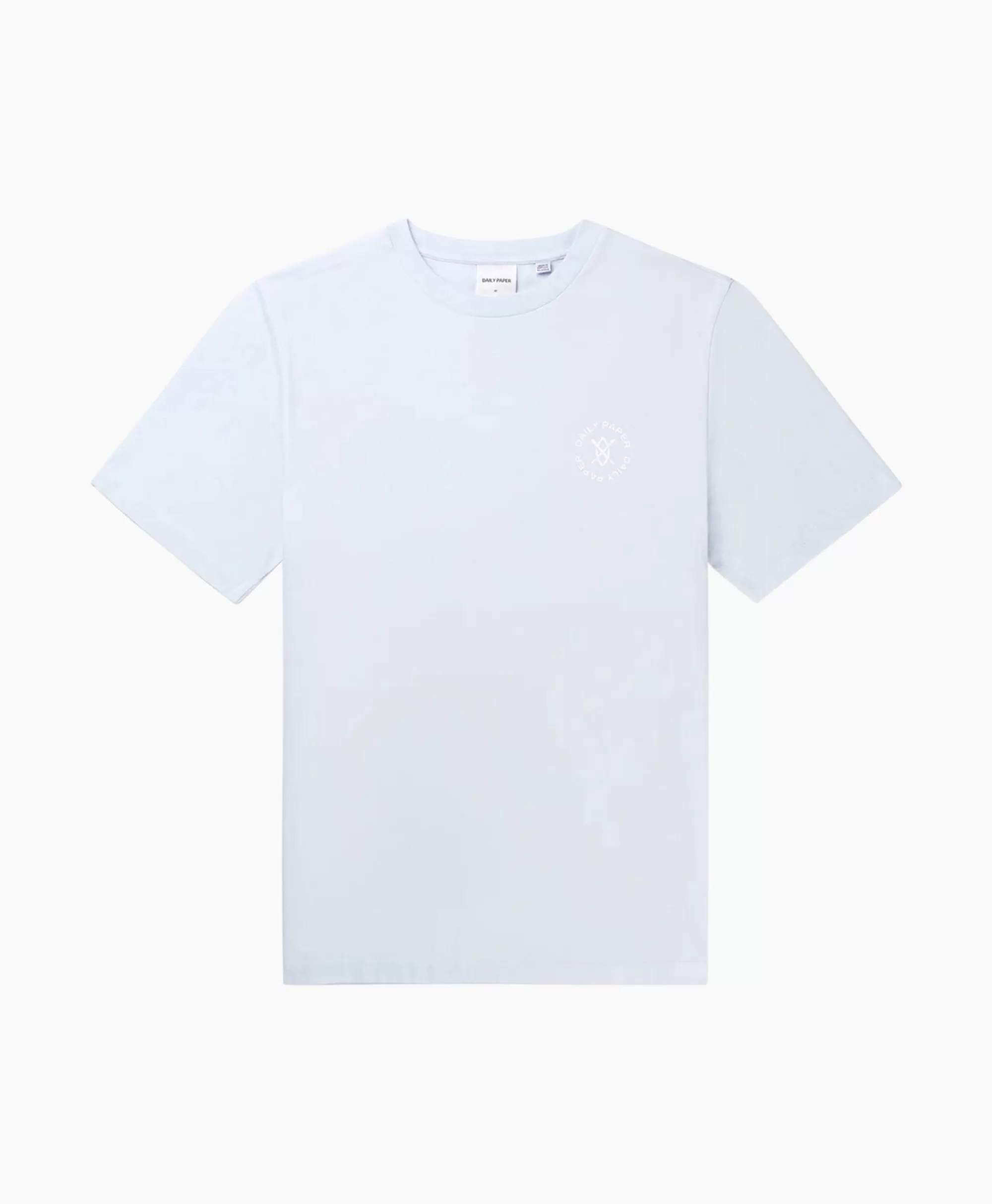 Maglietta Daily Paper Manica Corta con Stampa Circolare Azzurro Chiaro - Essential Casual