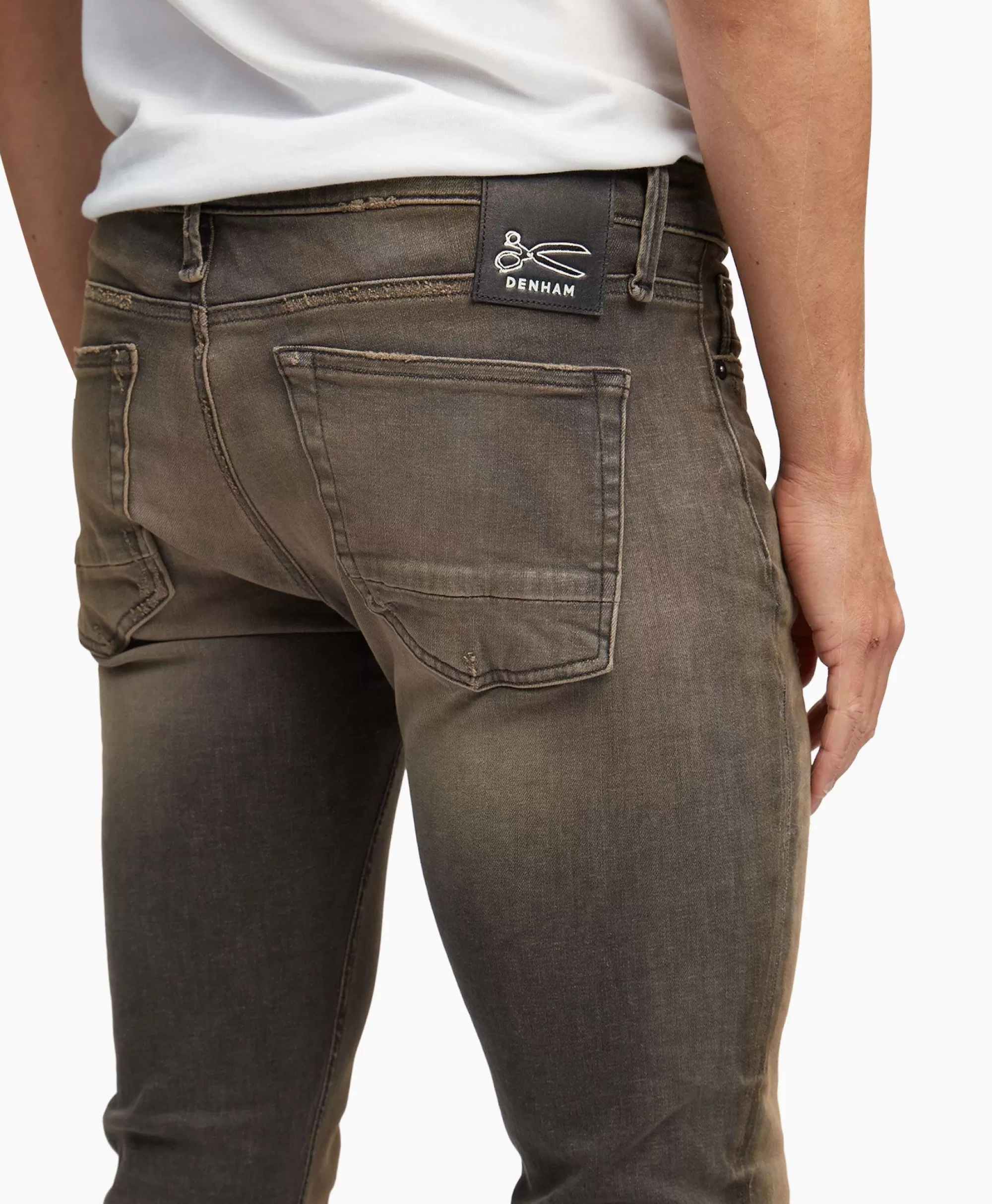 Denham Bolt Jeans Uomo Grigio Antracite - Taglio Slim Fit con Fodera Morbida per Stile Casual Moderno