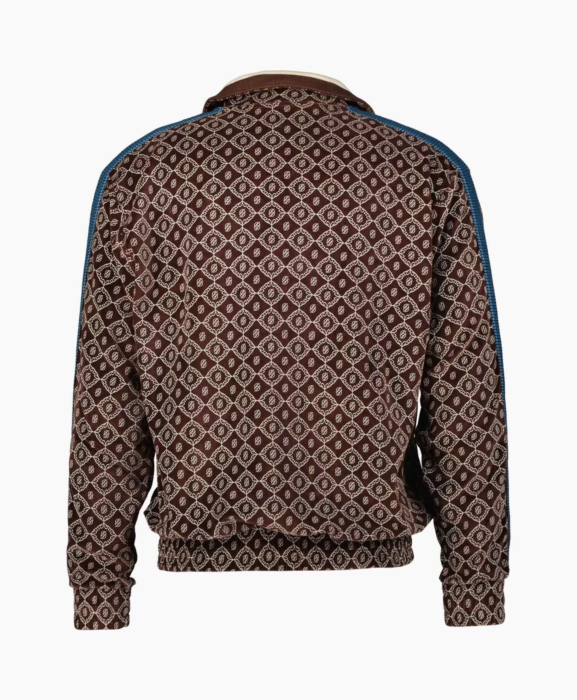 Drole De Monsieur - Giacca Oversized in Velluto con Ricamo a Monogramma, Marrone Chiaro