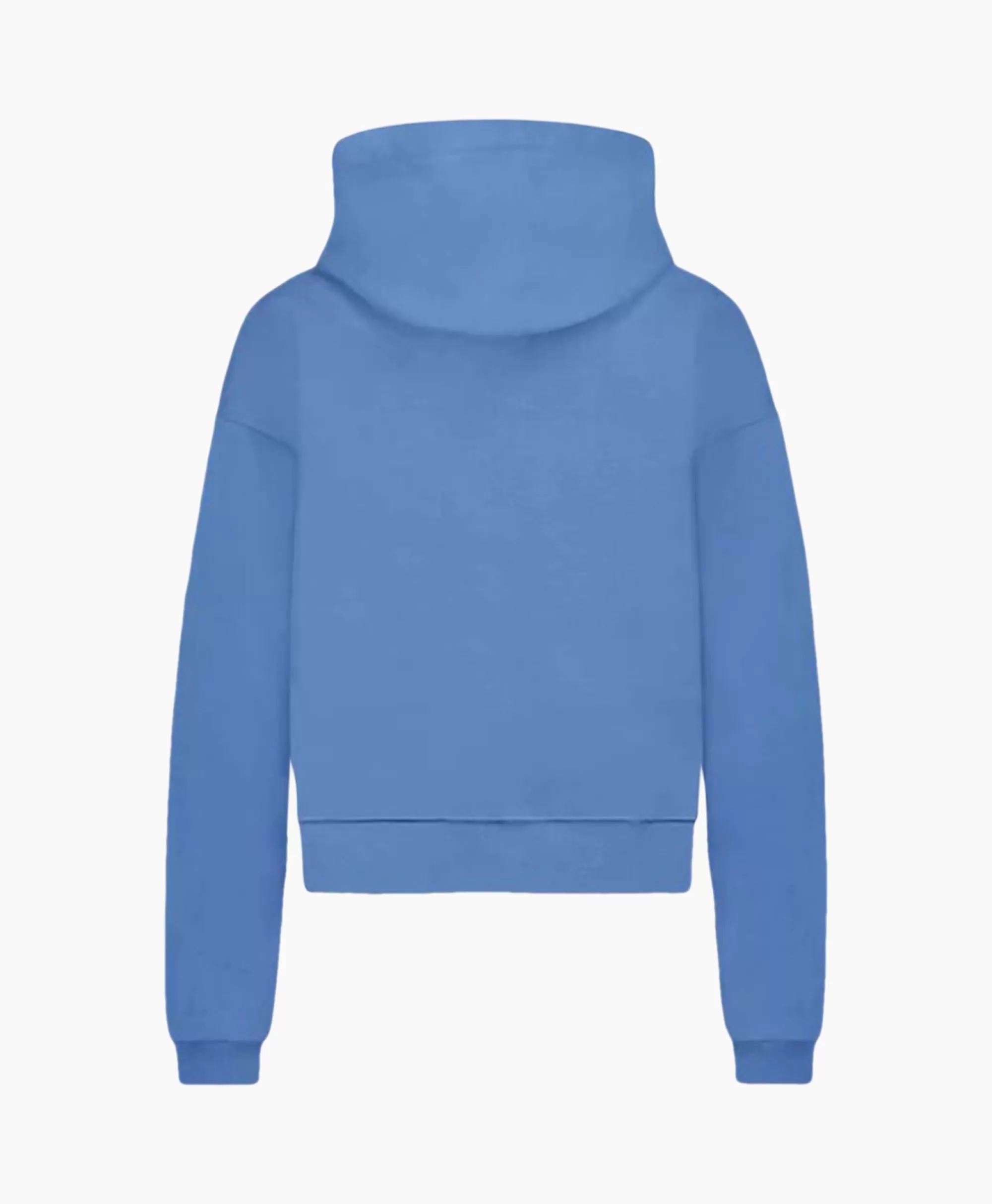 Felpa con Cappuccio Flâneur Zip - Motivo Floreale Acquerello Stilizzato in Blu