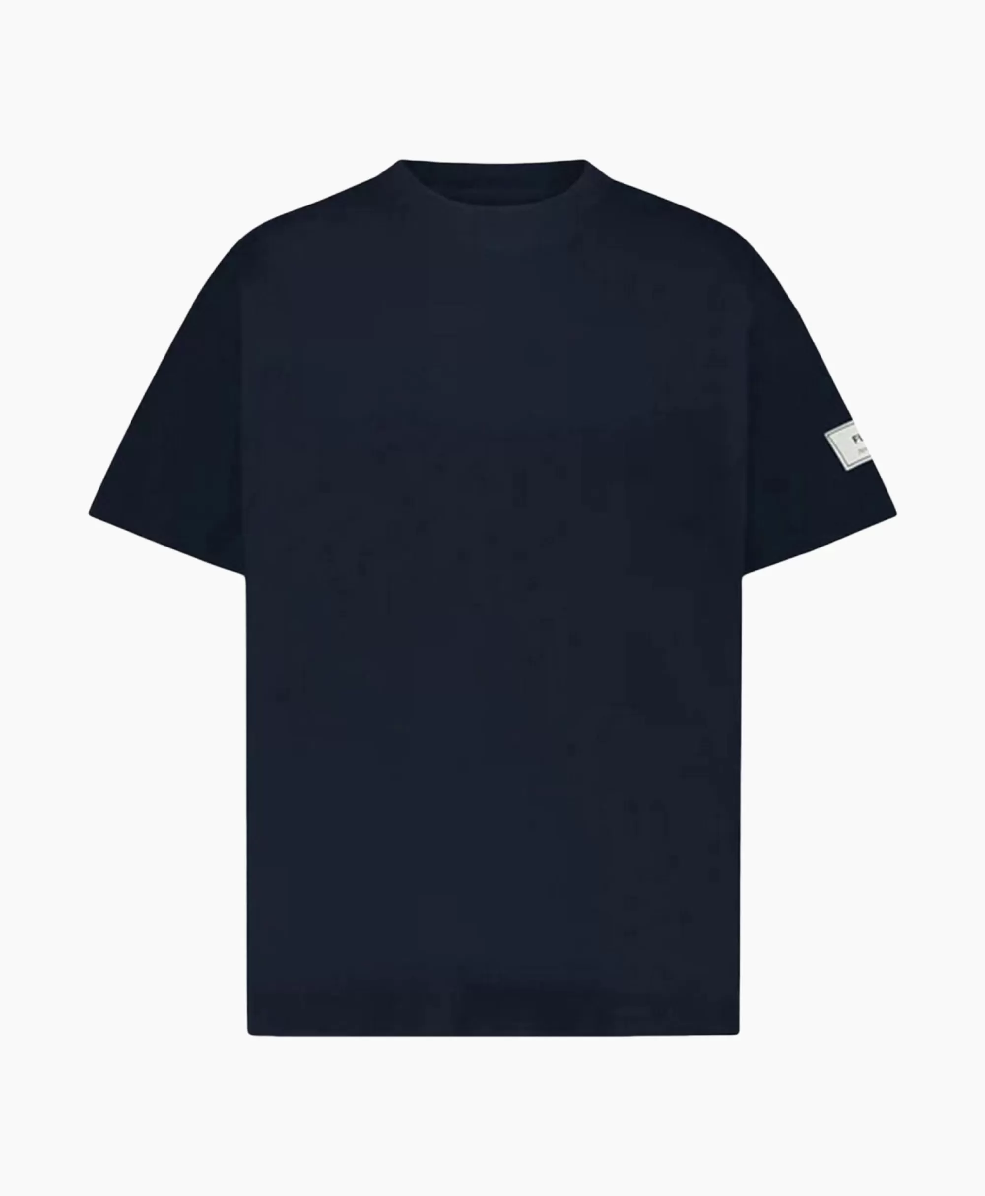 Maglietta Flaneur con Maniche Corte - Design Atelier con Emblema in Blu Scuro Intenso