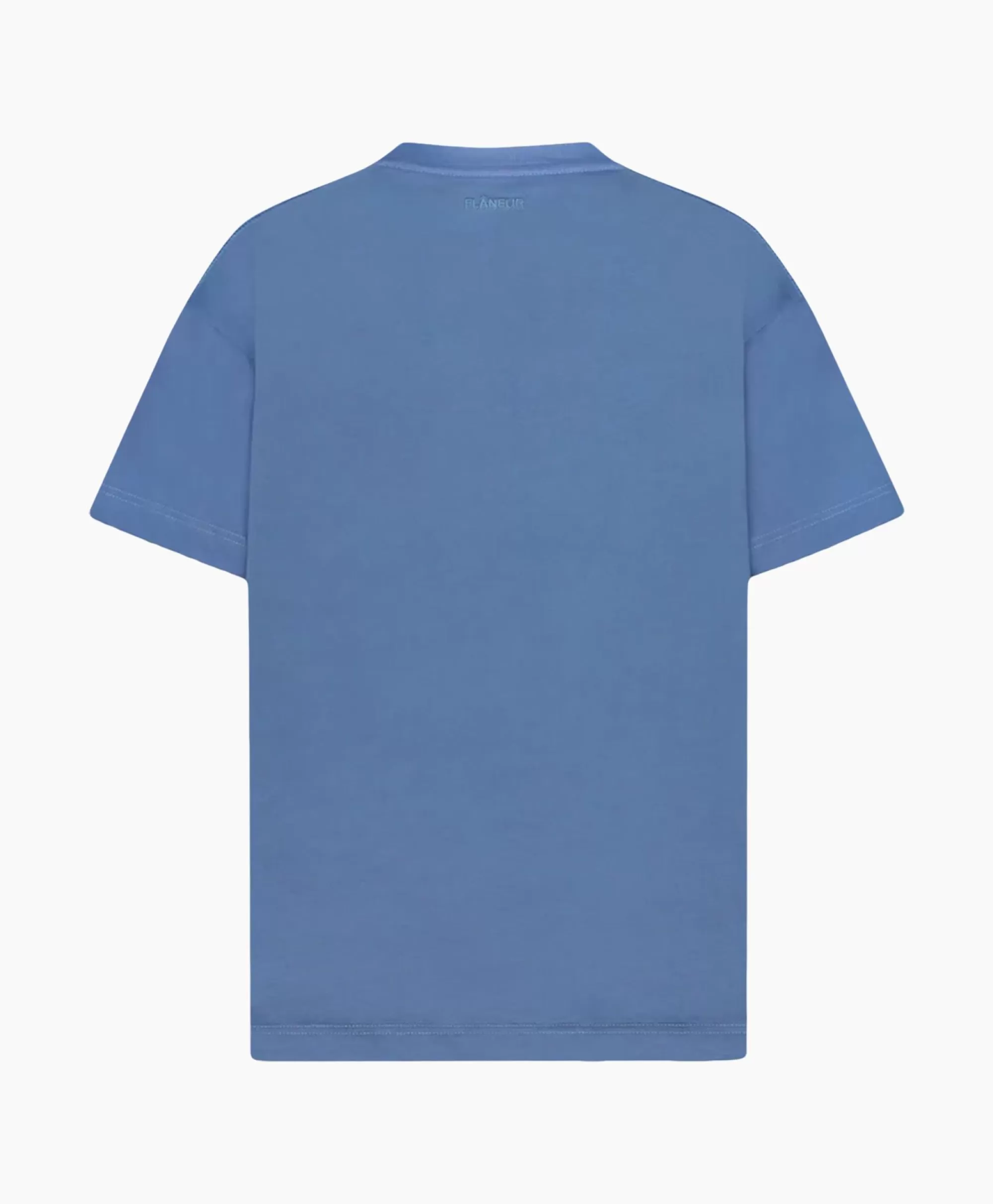 Maglietta Casual Manica Corta con Stampa Floreale in Acquerello Blu - Design Flâneur Unico