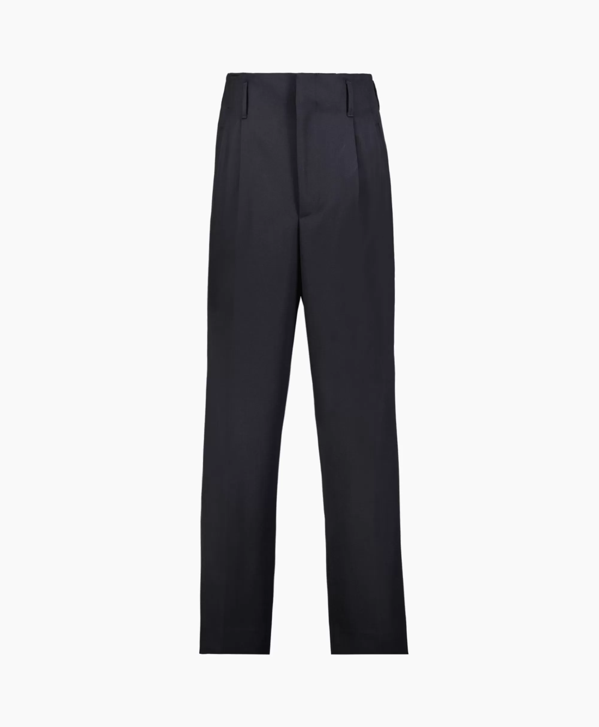 Golden Goose Pantaloni Modello Golden M - Taglio Oversize Confortevoli in Gabardine Lana Compatta, Blu Scuro Elegante per Stile Quotidiano