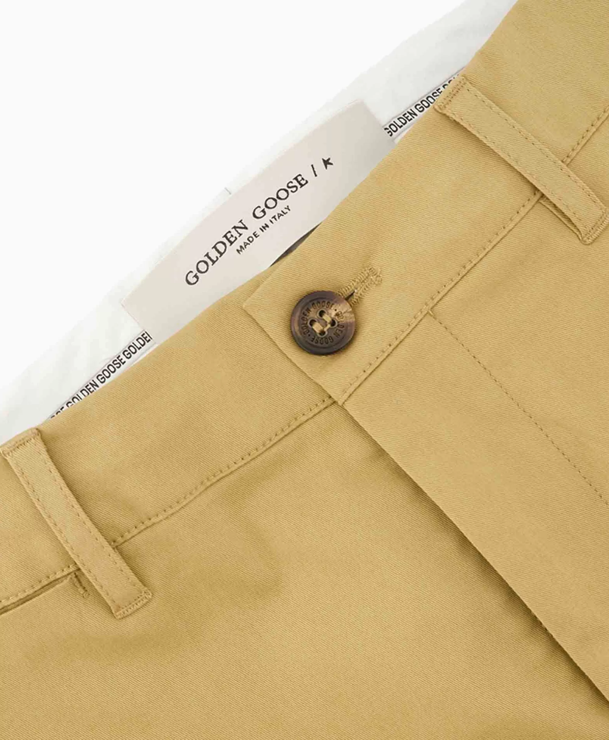 Golden Goose Uomo Pantaloni Chino in Cotone Confortevole Beige