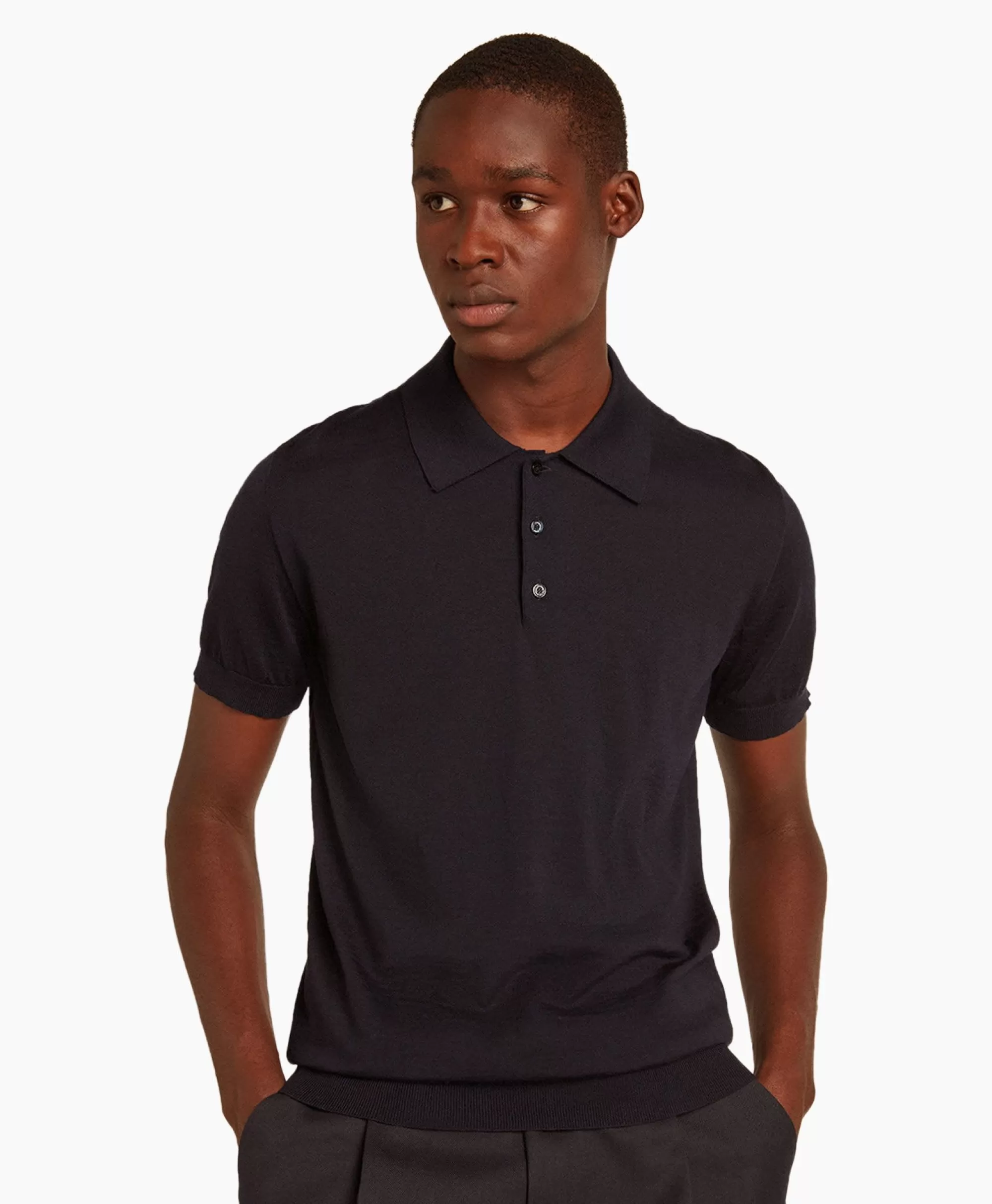 Maglione Polo's Golden Goose M'S in Lana Merino Intrecciata - Blu Scuro Pregiato