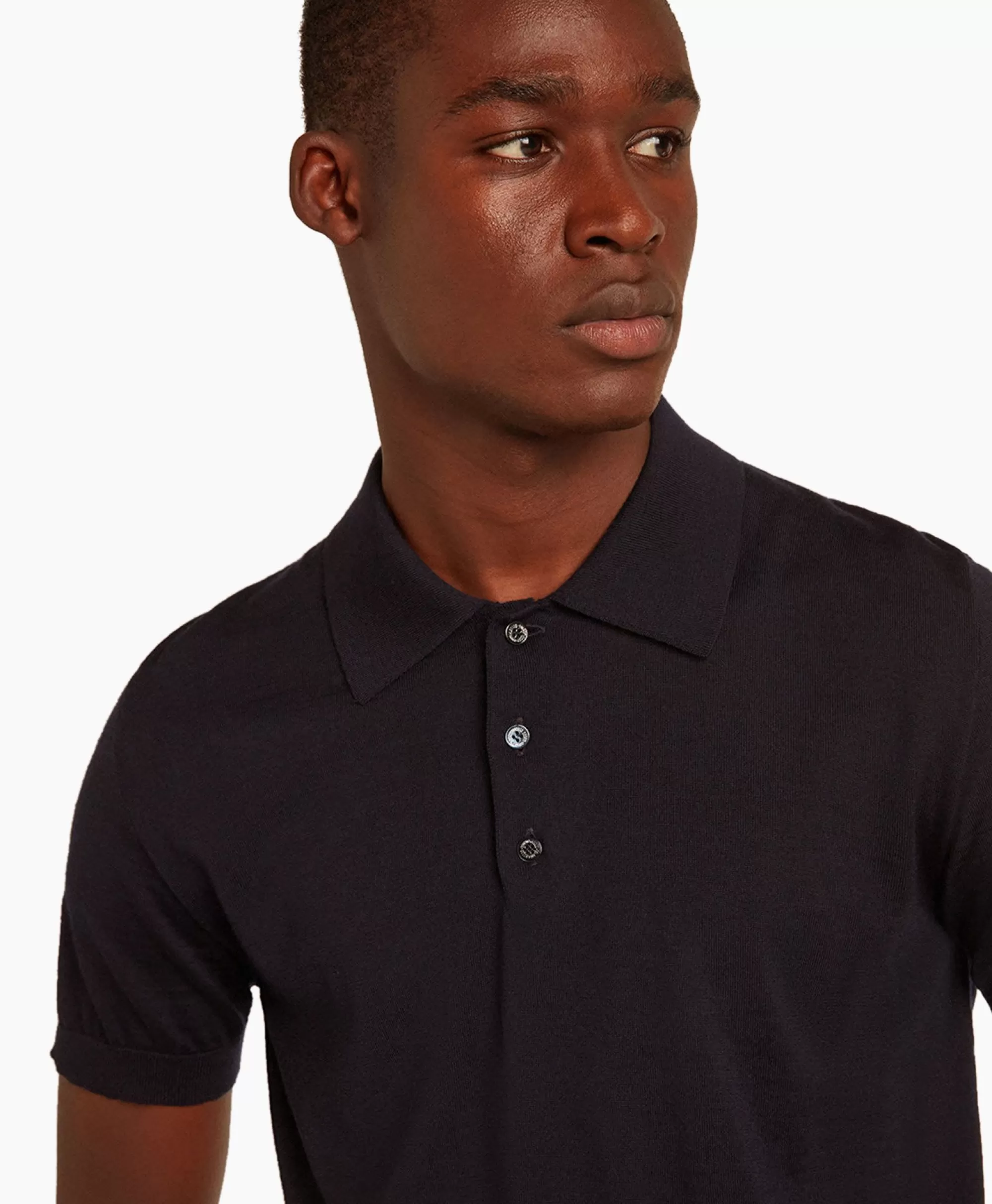 Maglione Polo's Golden Goose M'S in Lana Merino Intrecciata - Blu Scuro Pregiato