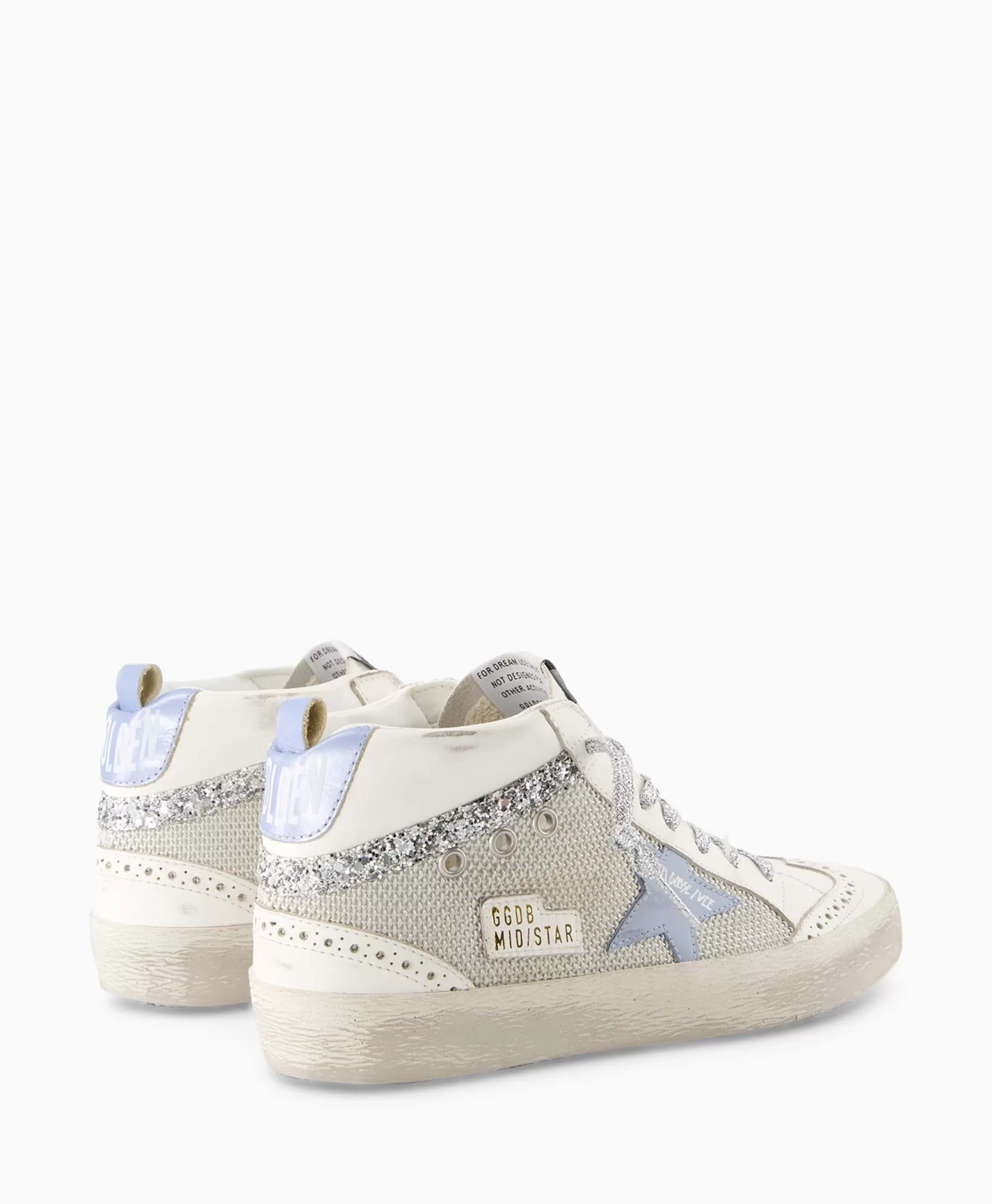 Golden Goose Mid Star - Scarpa da Ginnastica Unisex in Pelle Bianca con Design Iconico, Suola Cushioned e Detagli Vintage - Stile Casual-Chic Perfetto per Streetwear e Outfit Giornalieri