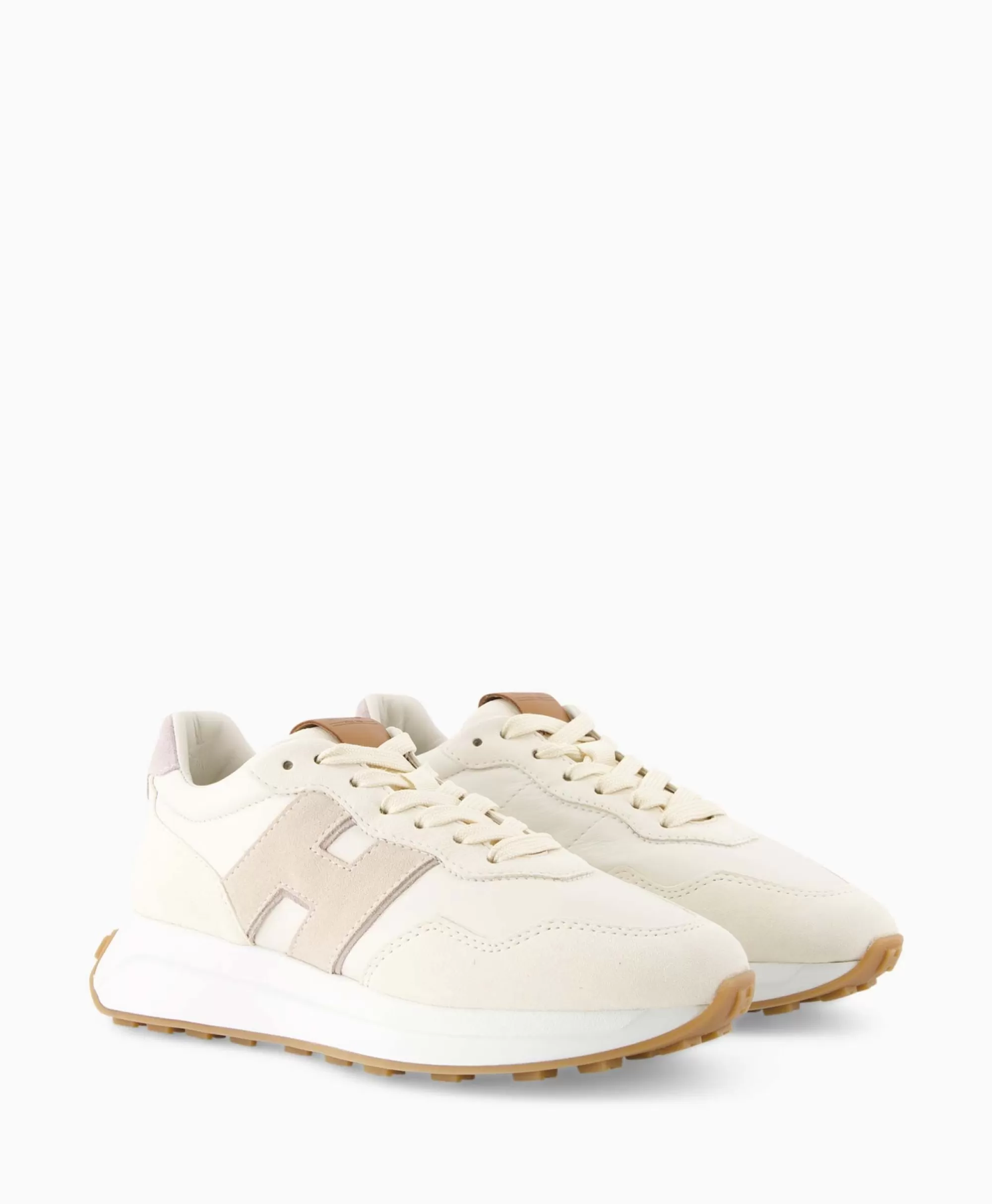 Scarpe Sportive Hogan H-Patch in Tonalità Off-White con Decorazione a Contrasto - Design Moderno e Confortevoli