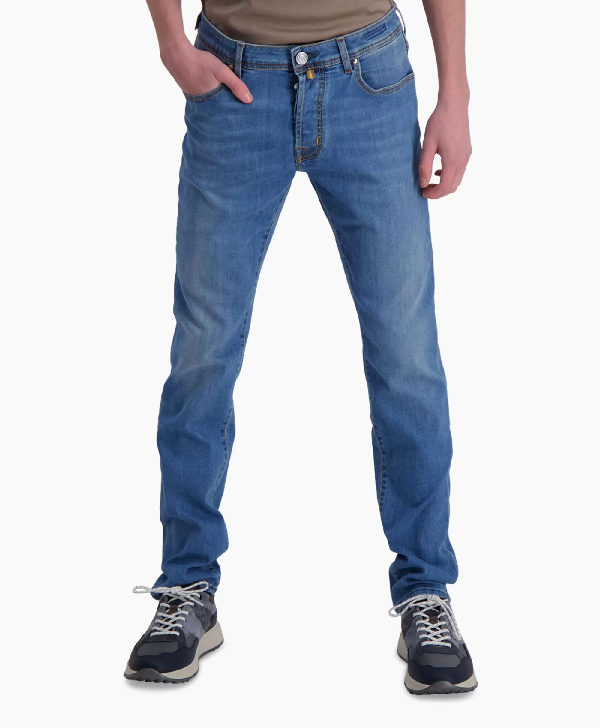 Jacob Cohen Jeans Uomo - 5 Tasche Slim Fit, Blu Medio, Confezione Premium Comoda e Stilizzata