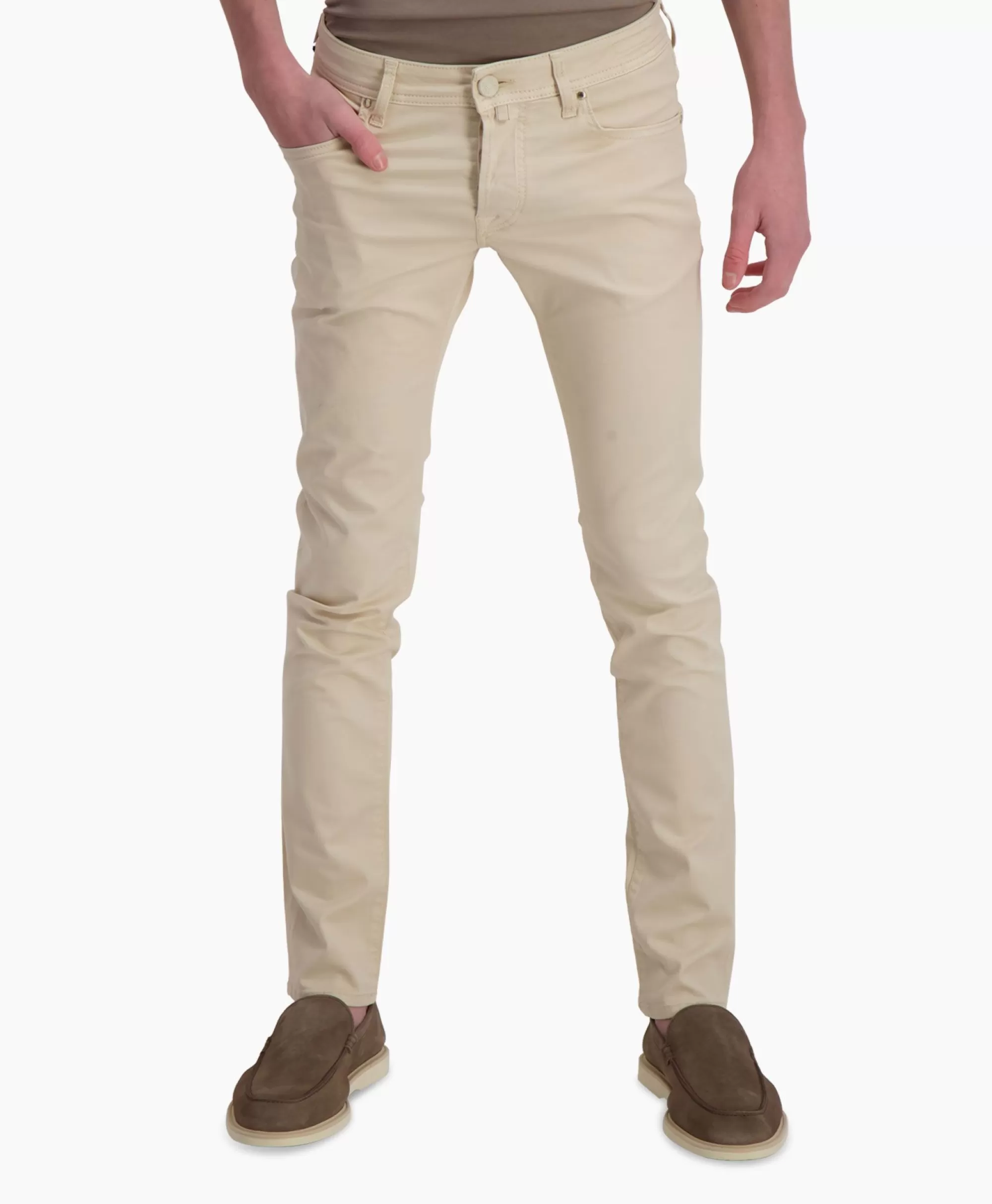 Jacob Cohen Jeans Iconici - Pantaloni Super Slim con 5 Tasche, Colore Beige Polvere