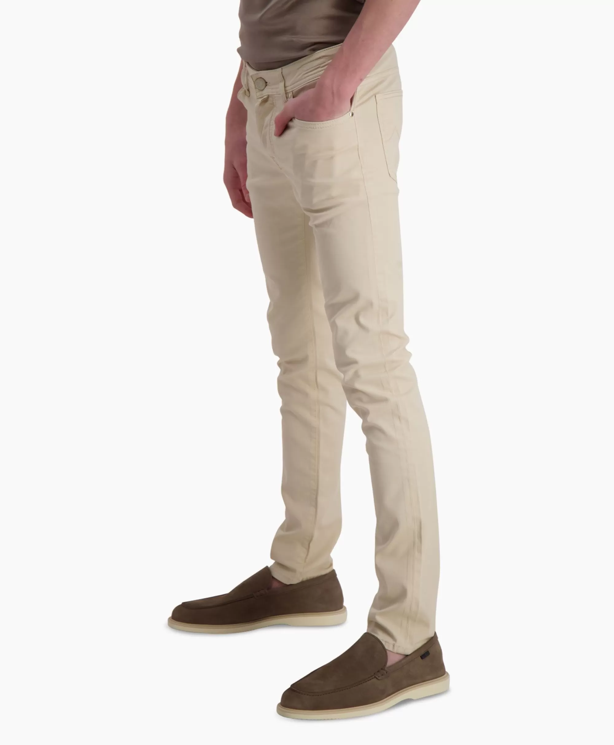 Jacob Cohen Jeans Iconici - Pantaloni Super Slim con 5 Tasche, Colore Beige Polvere