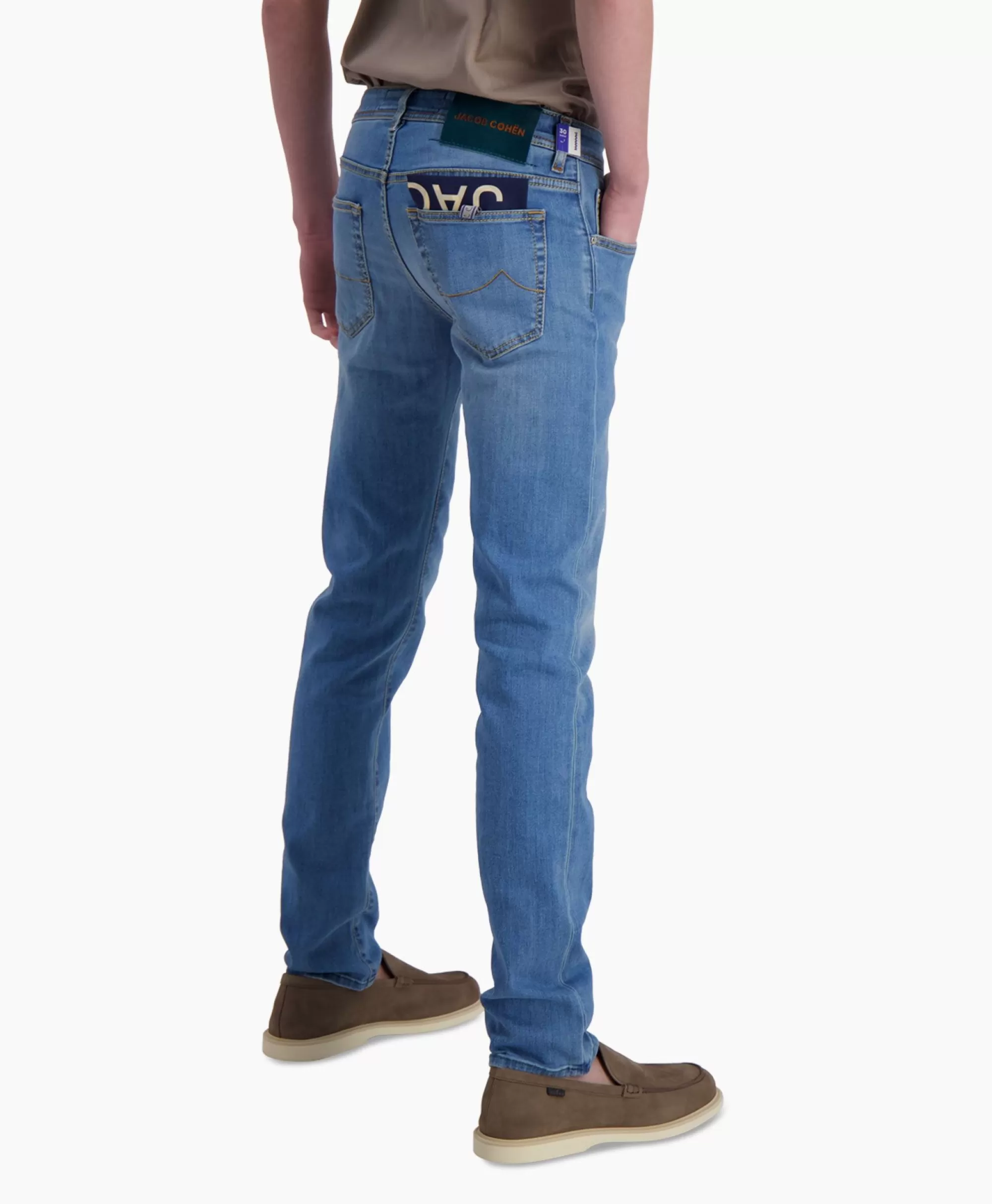Jacob Cohen Jeans Nick Midden Slim Ultra Aderente - Pantaloni Denim Blu Scuro con 5 Tasche Funzionali