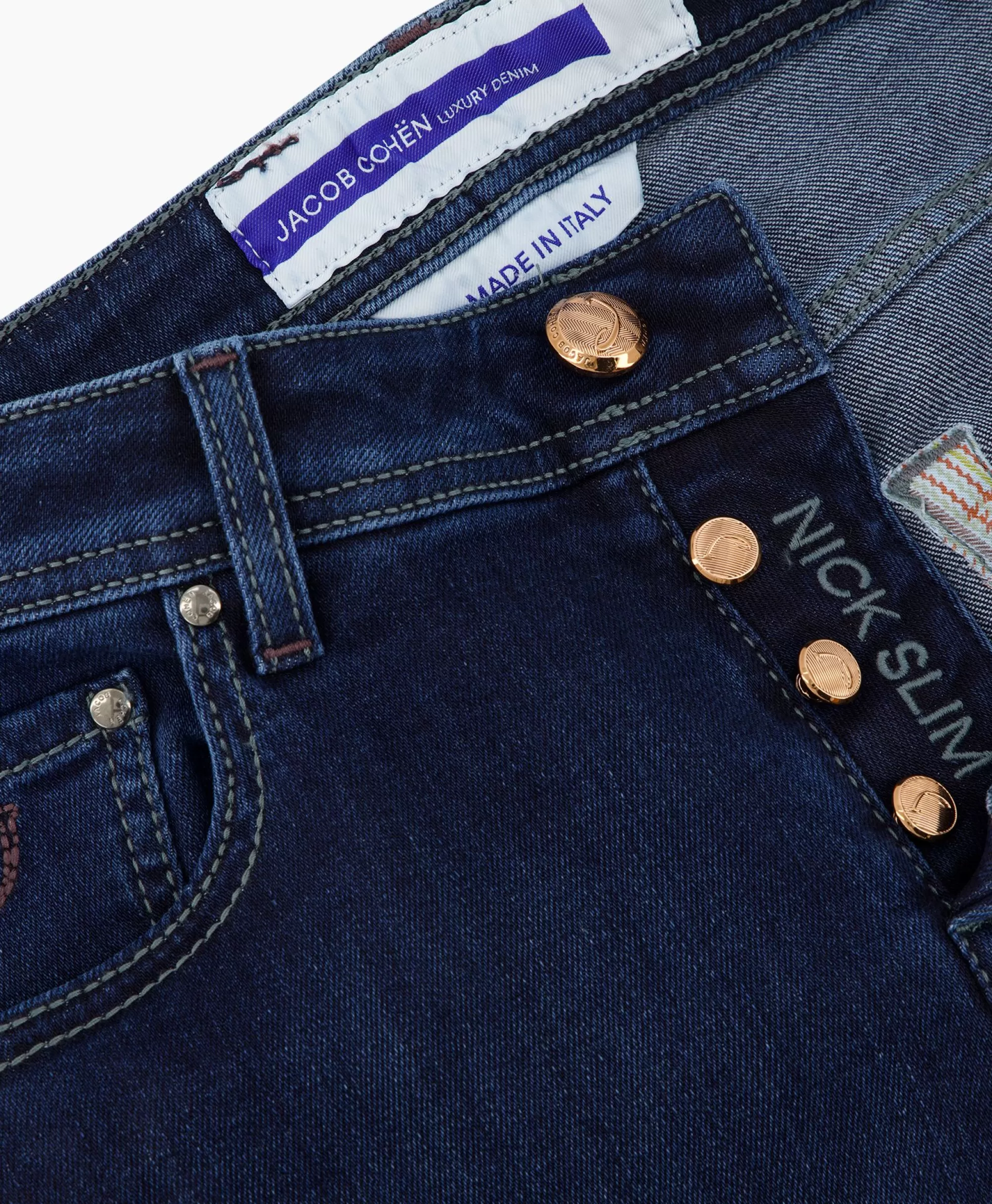 Jacob Cohen Jeans Modello Nick Slim Fit con 5 Tasche, Blu Scuro - Pantaloni Eleganti per un Look Casual e Raffinato