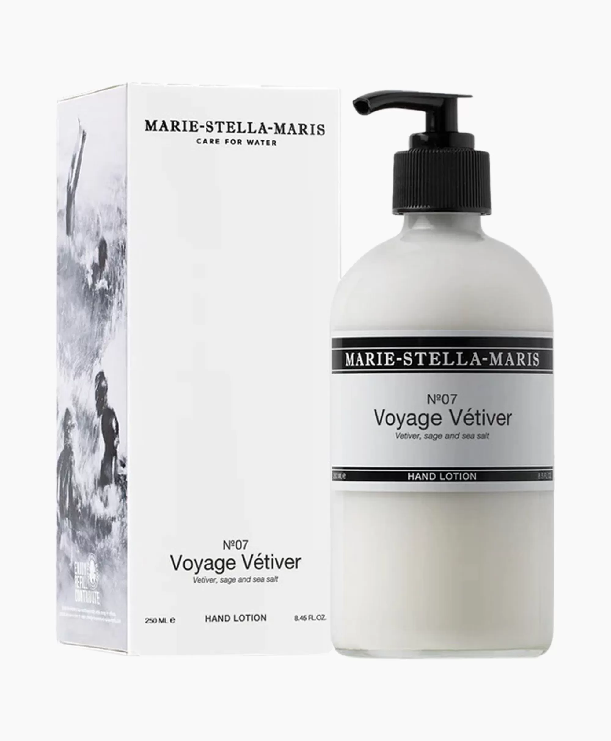 Crema Mani Idratante Viaggio Vetiver | Marie-Stella-Maris | Confezione da 250ml in Tonalità Avorio e Naturale | Formula Leggera per Cura Quotidiana