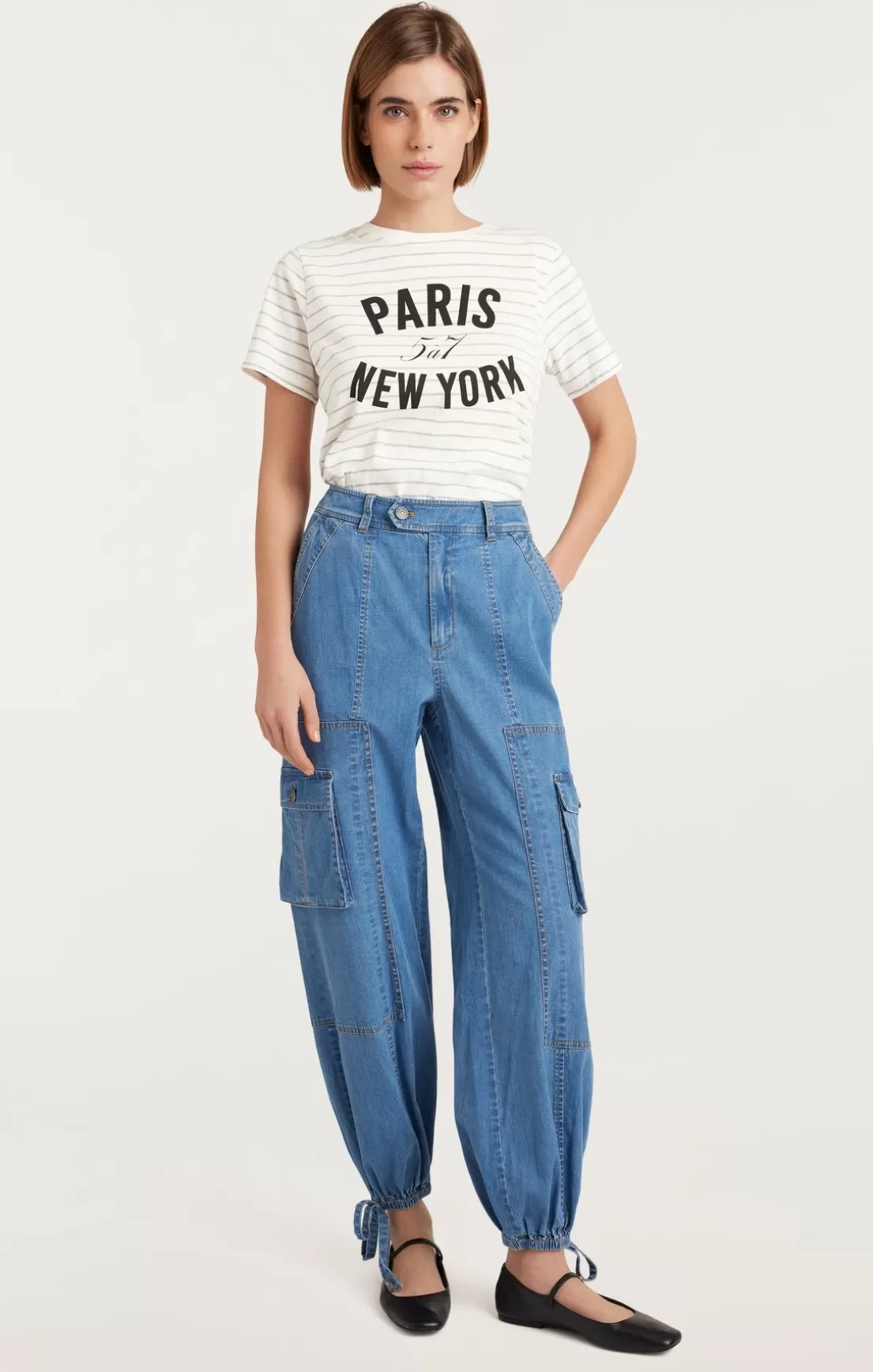 Maglietta Elegante Righe Melange - Ispirazione Parigi e New York | Capi Firmati di Cinq à Sept in Offerta Imperdibile