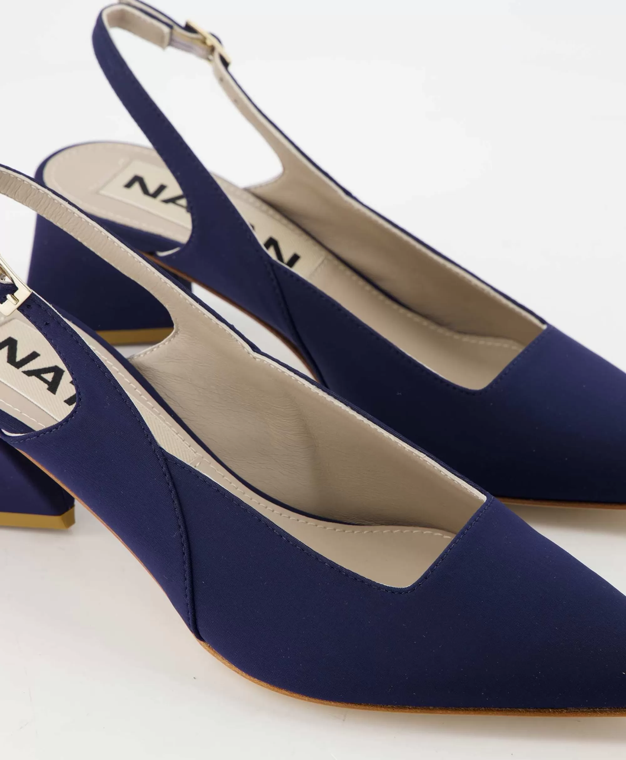 Pompé Natan Stretch Morelli 9 - Scarpe con Tacco Alto Comode in Blu Notte, Design Elegante per Tutto il Giorno