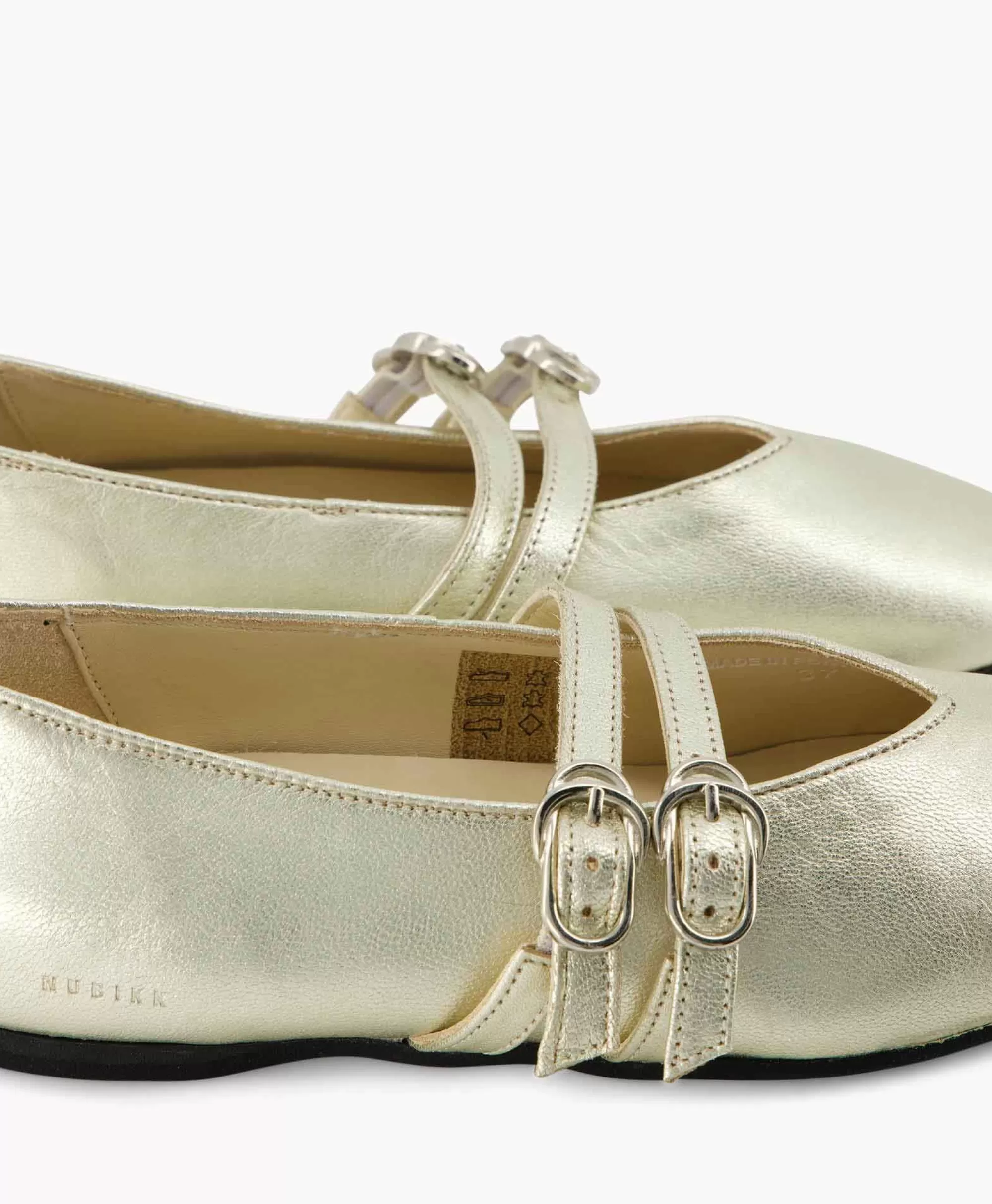Ballerine Eleganti Gisele Grace in Pelle Nubikk - Scarpe Basse Confortevoli Colore Oro per Stile Quotidiano