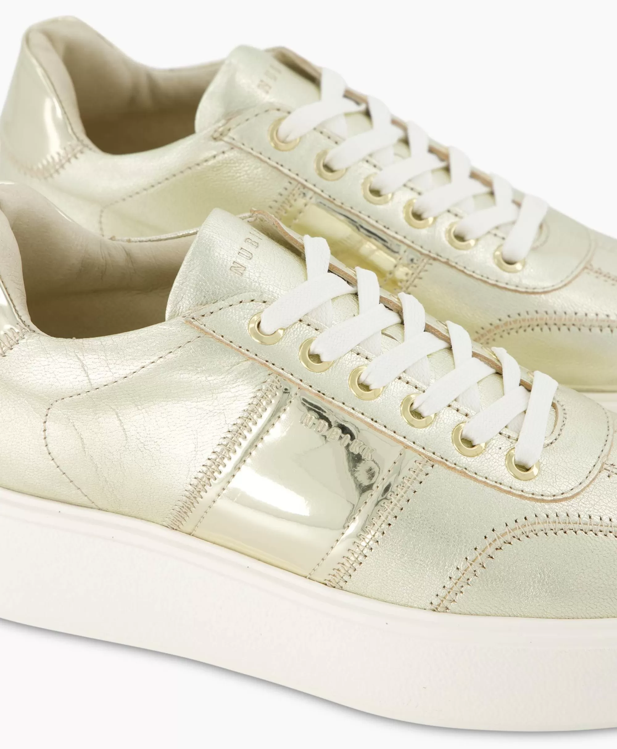 Nubikk Elise Wing - Scarpe Sportive Unisex in Pelle con Dettagli Dorati
