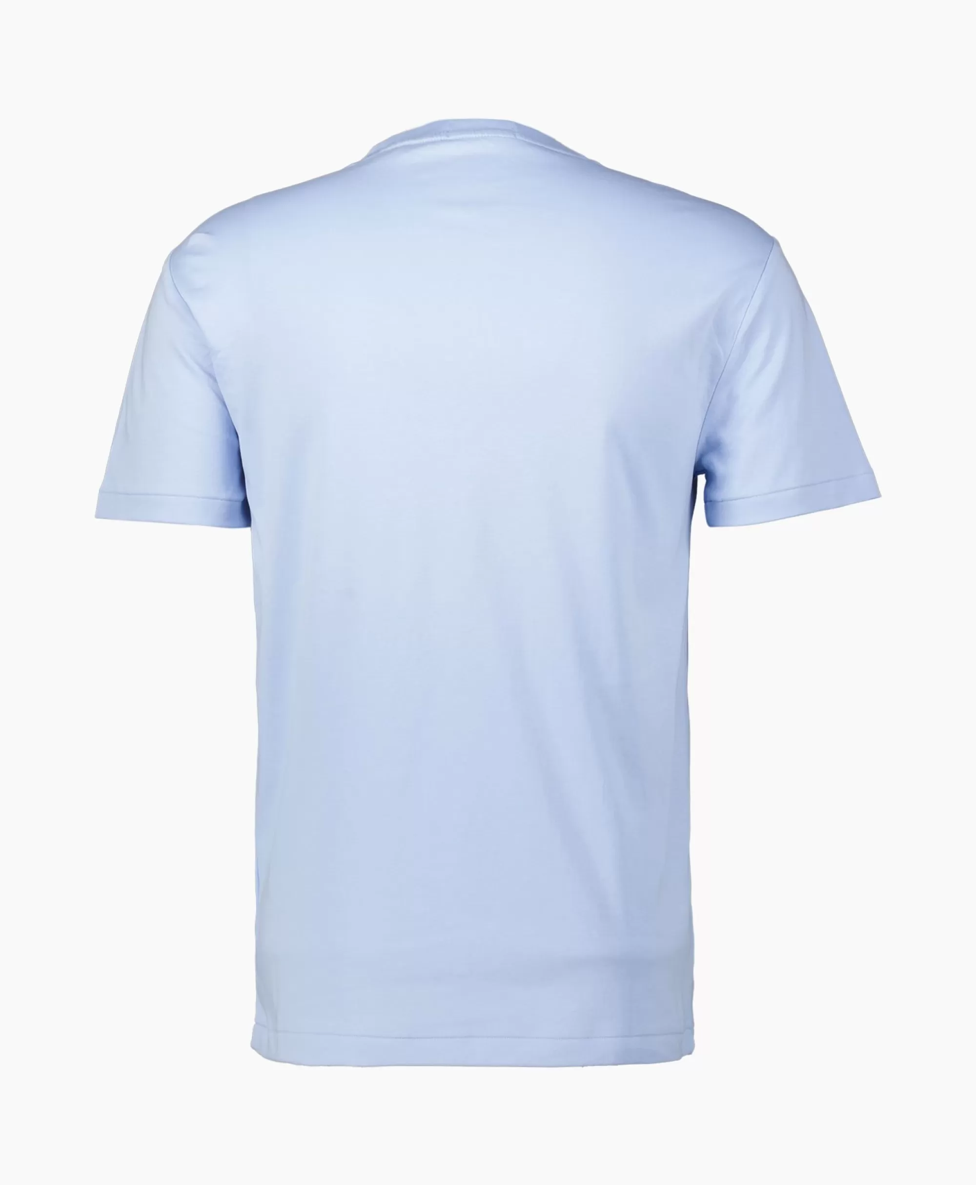 Maglietta Basic Ralph Lauren Manica Corta Azzurro Chiaro, T-Shirt Casual in Puro Cotone