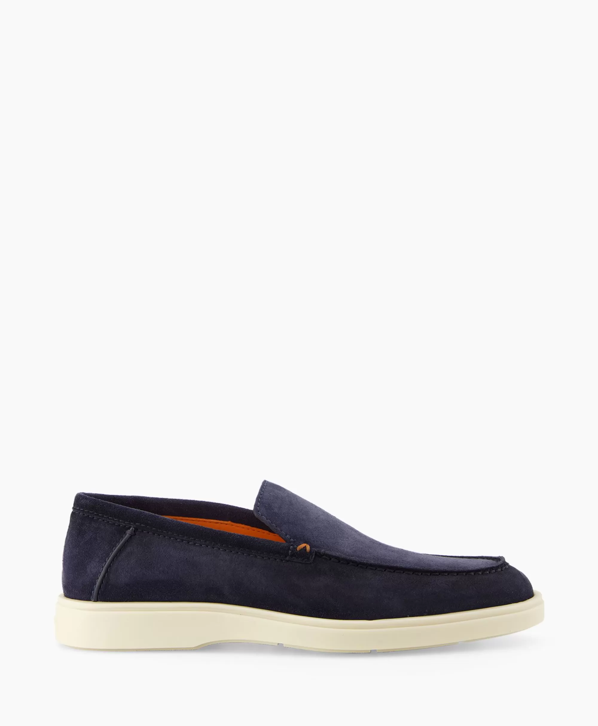 Mocassini Eleganti Santoni in Pelle Pregiata - Design Botanico/A-Gex Blu Elettrico con Fodera Artigianale