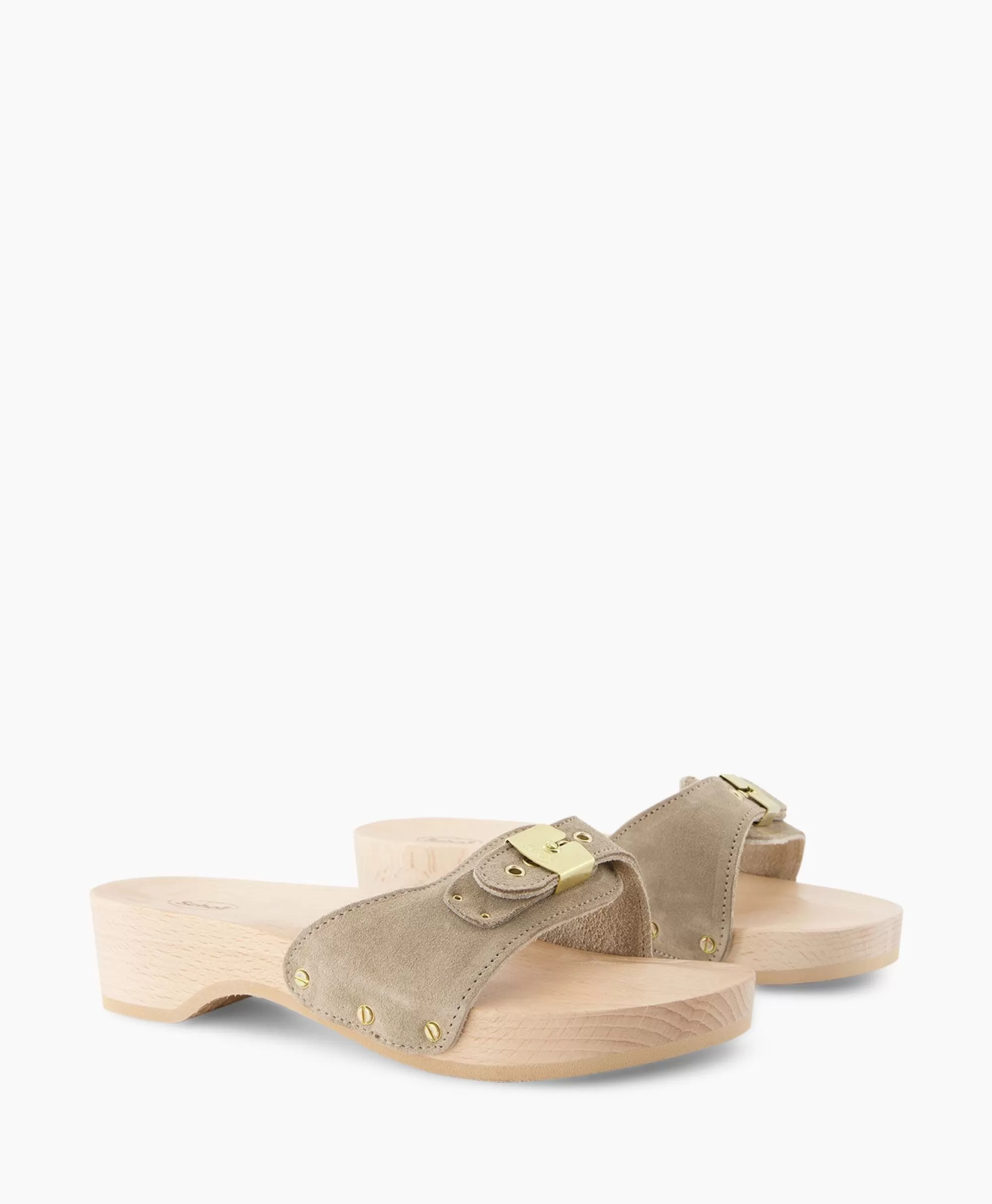 Scholl Iconiche Pescura: Sandali con Tacco Comodo in Beige Naturale