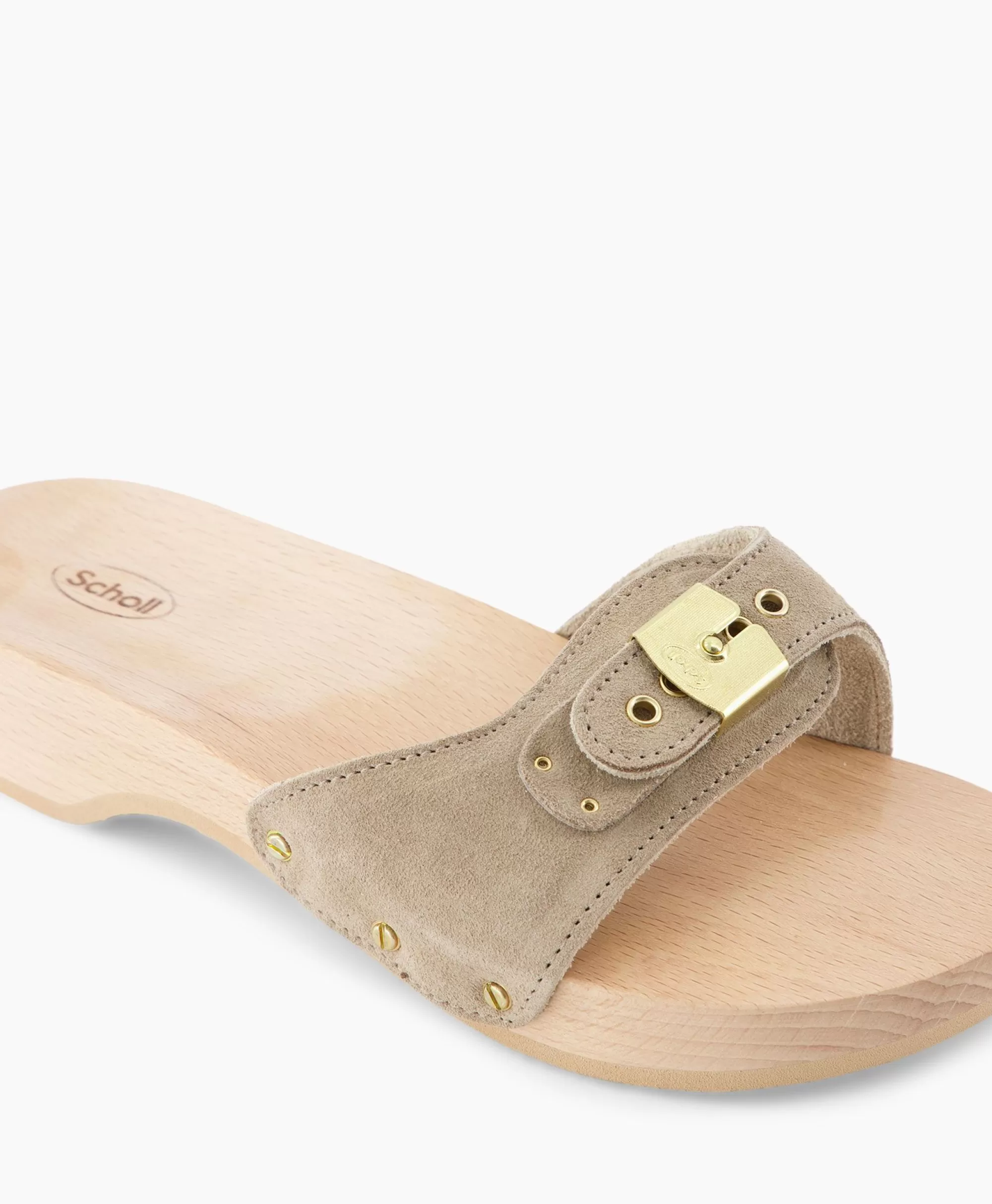 Scholl Iconiche Pescura: Sandali con Tacco Comodo in Beige Naturale