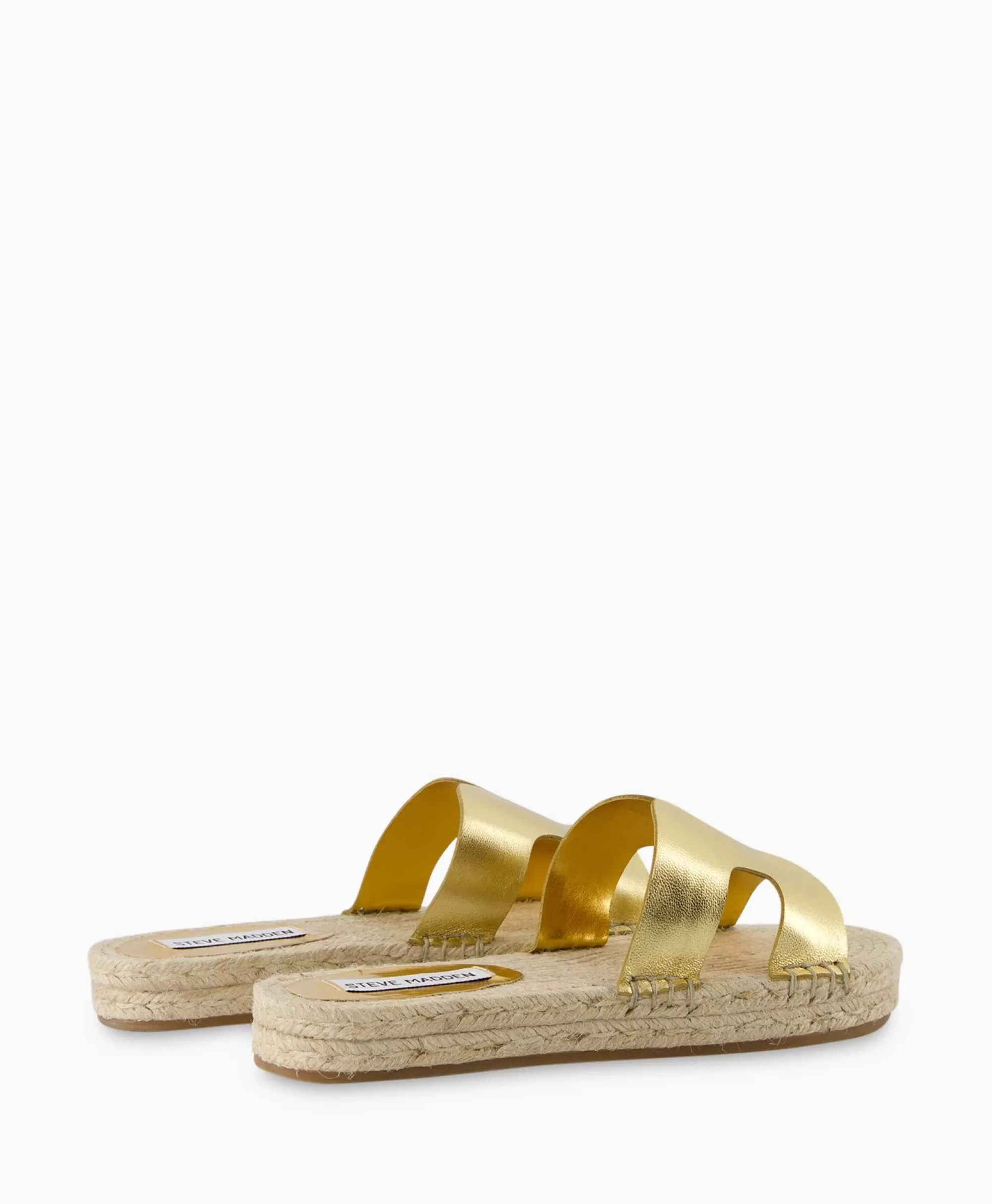 Steve Madden Sandal Allegria - Comode Scarpe Estive in Pelle Oro con Tacco Basso e Stile Moda