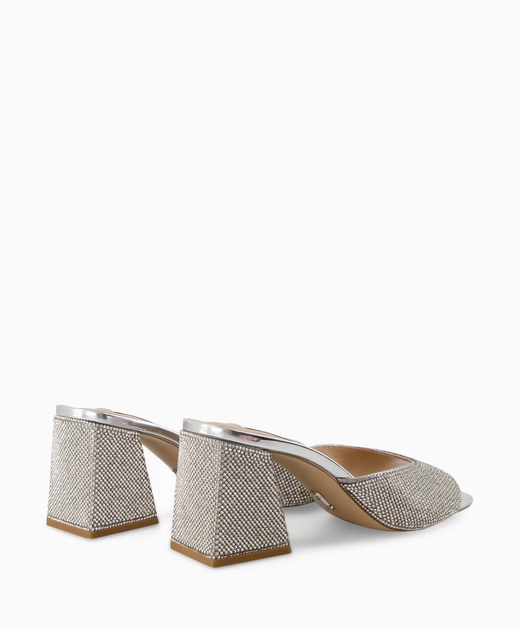 Steve Madden - Sandalo con Tacco Glowing-R Argento Metallizzato Brillante

（：，
