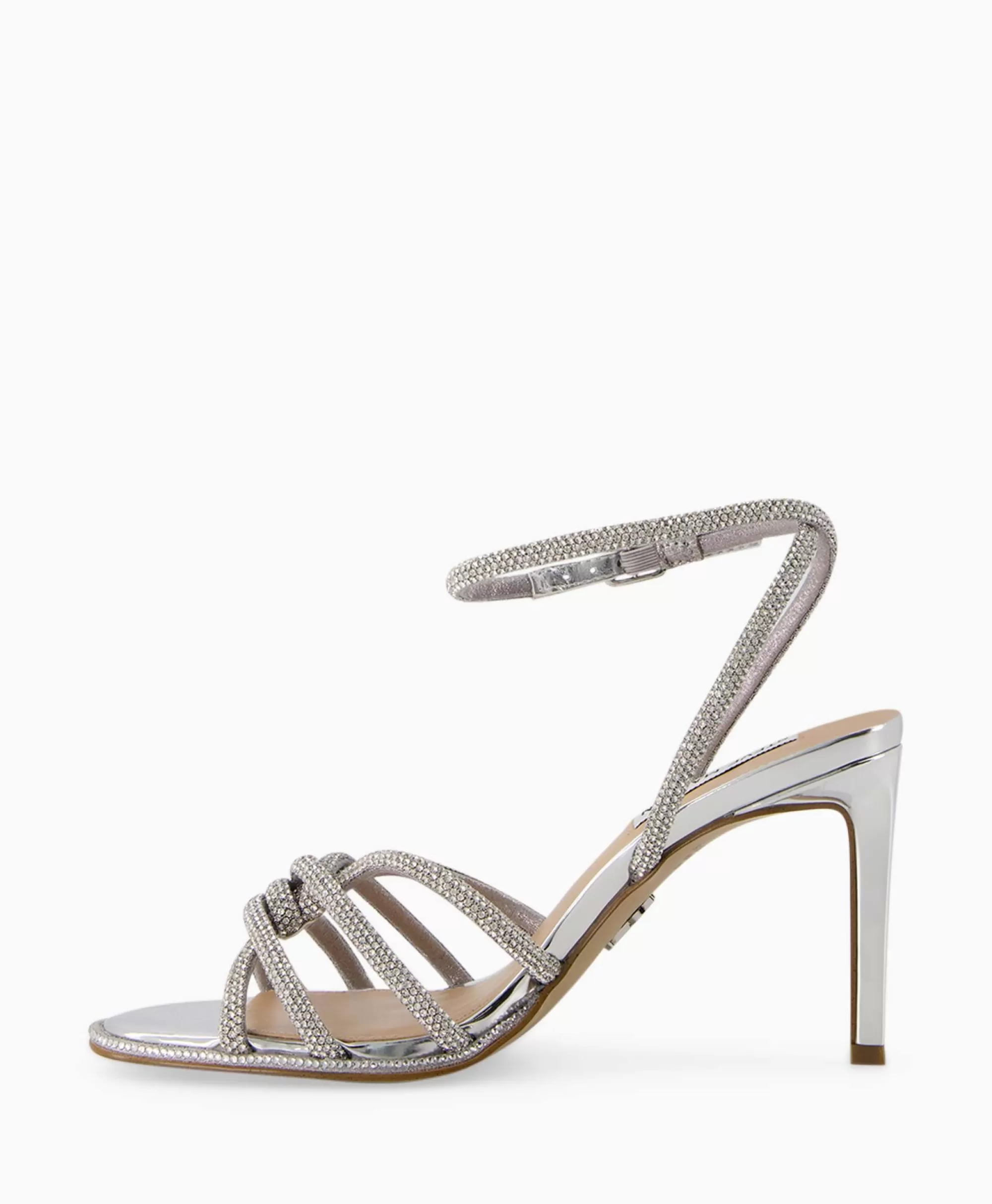 Steve Madden Kailyn-R: Sandali Eleganti con Tacco Sottile in Argento Lucido