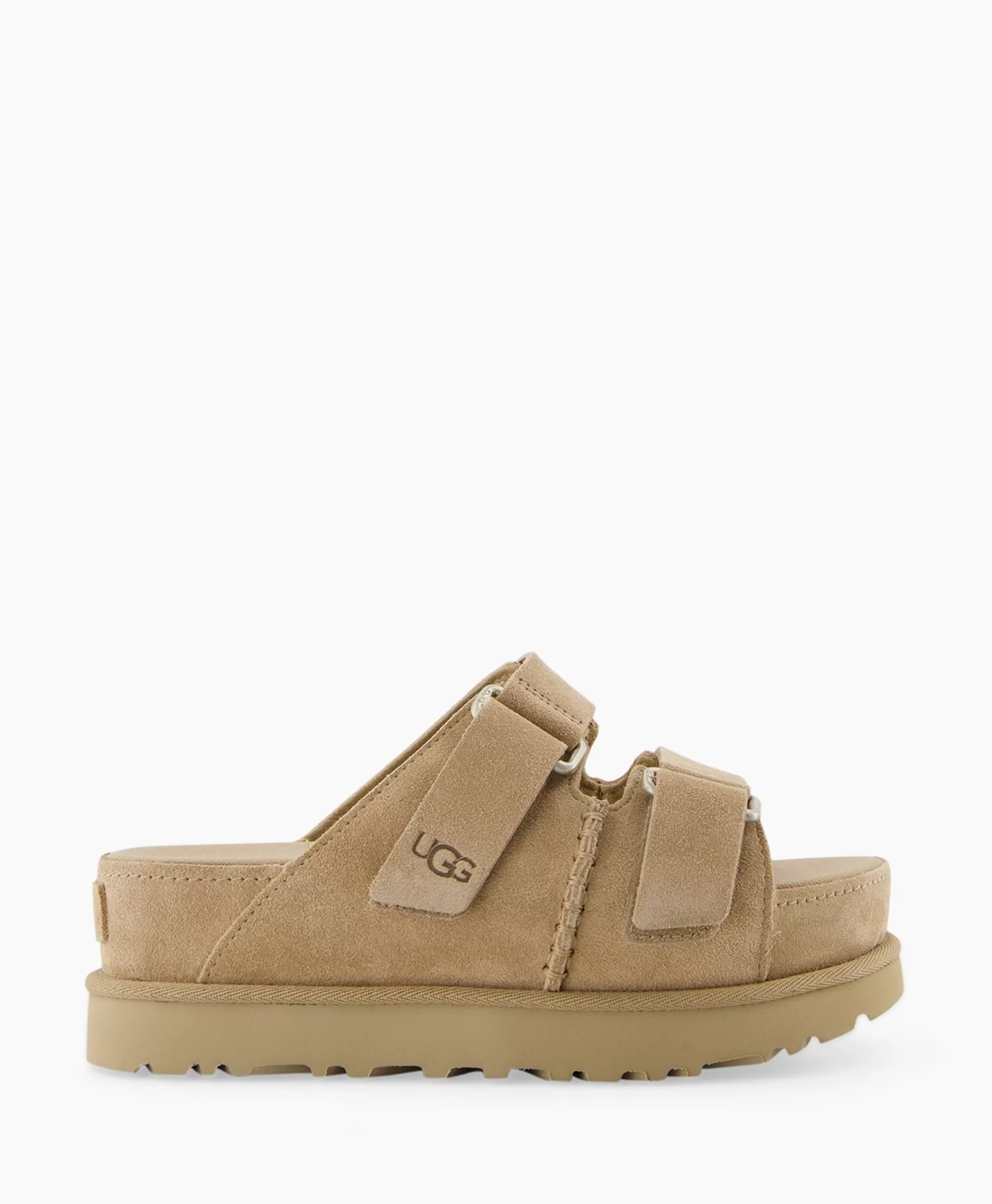 UGG Sandali Comfort Donna con Suola Goldenstar - Design Senza Tacco in Beige Sabbia