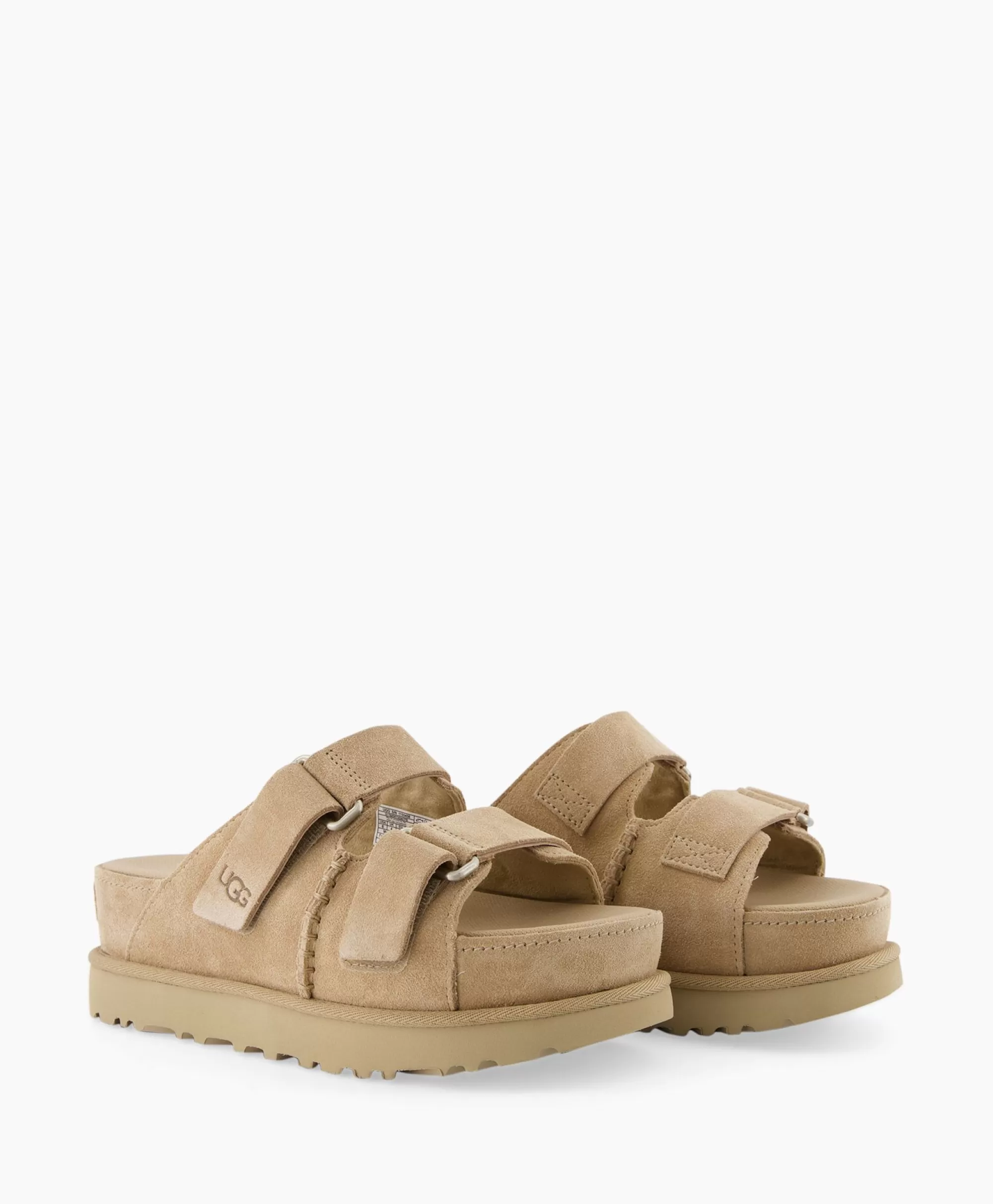 UGG Sandali Comfort Donna con Suola Goldenstar - Design Senza Tacco in Beige Sabbia