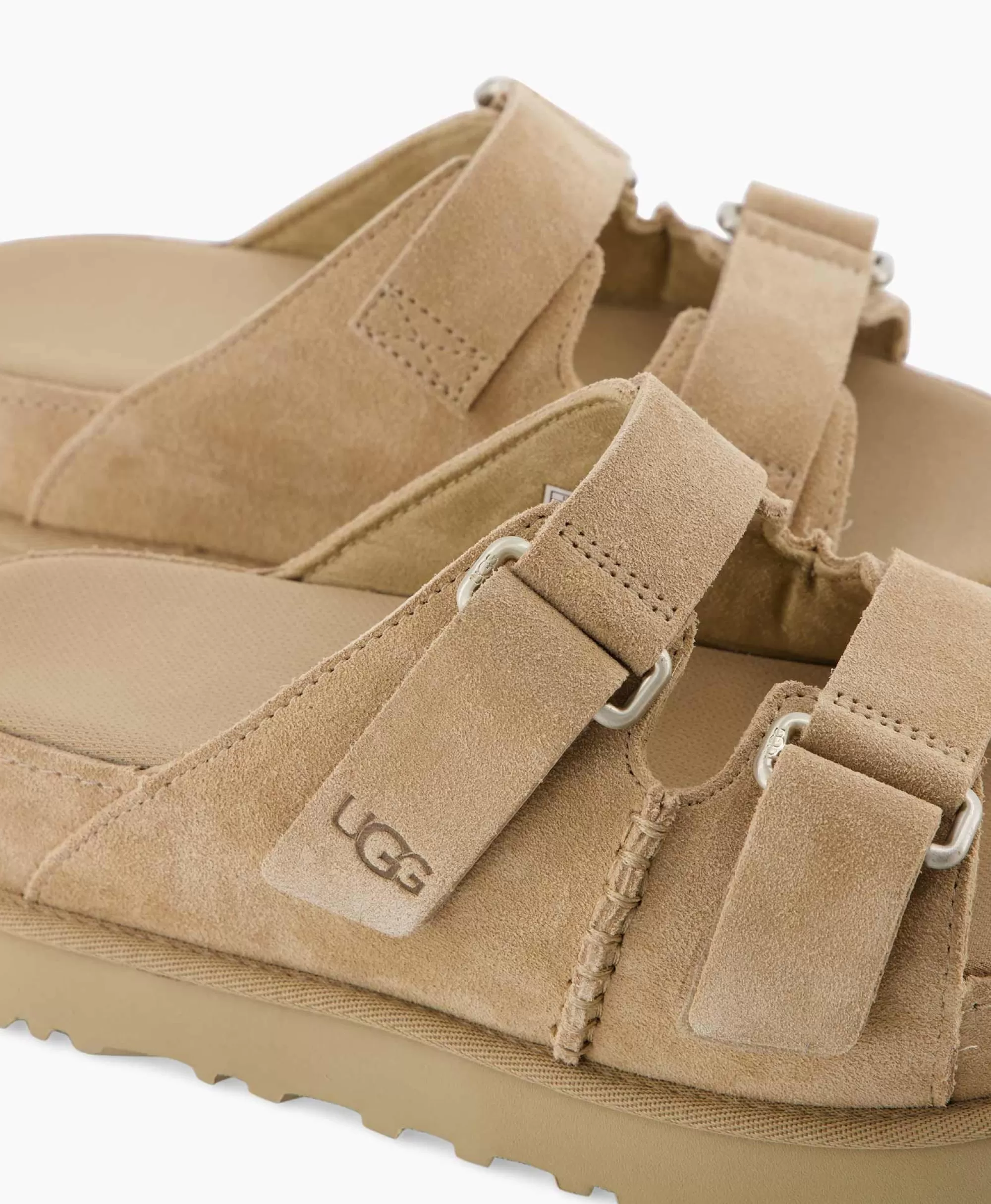 UGG Sandali Comfort Donna con Suola Goldenstar - Design Senza Tacco in Beige Sabbia