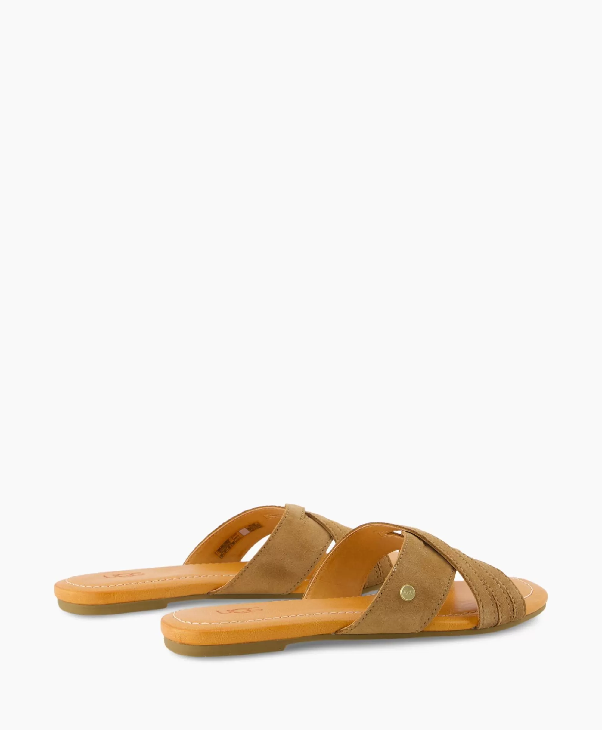 Ugg Sandali Donna Kenleigh Slide Senza Tacco in Pelle Marrone - Design Comodo con Suola Morbida