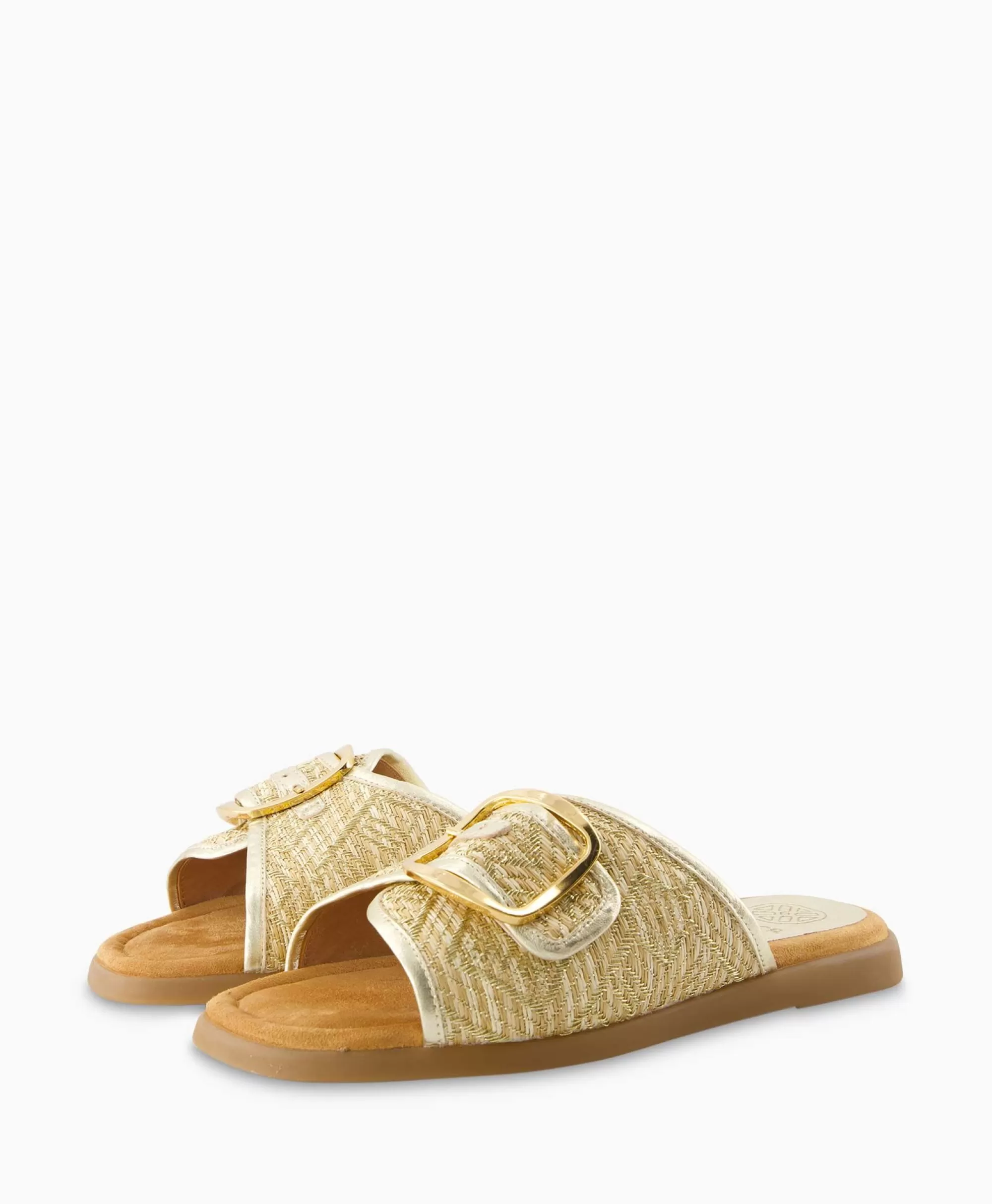 Sandali Unisa Crayyu in Pelle Oro con Tacco Basso - Design Minimalista Estate 2024