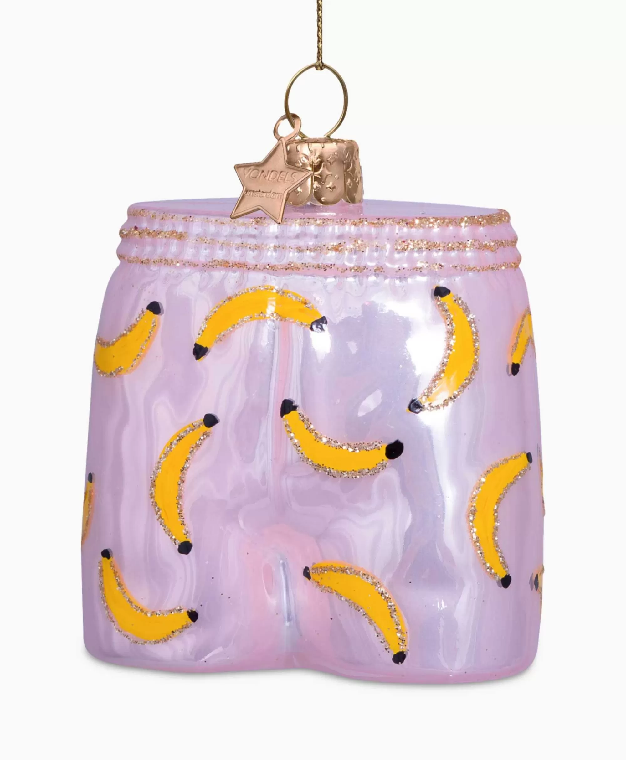 Vondels Collection Boxer Natalizi con Design Tropicale - Decorazione Festiva a Tema Banane in Tonalità Rosa Chiaro

(：，，，。，